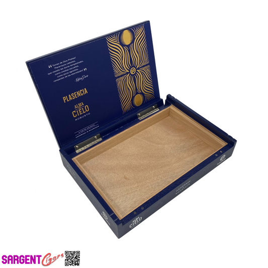Plasencia Alma Cielo Celeste Empty Wooden Cigar Box 9.5x6.25x1.5