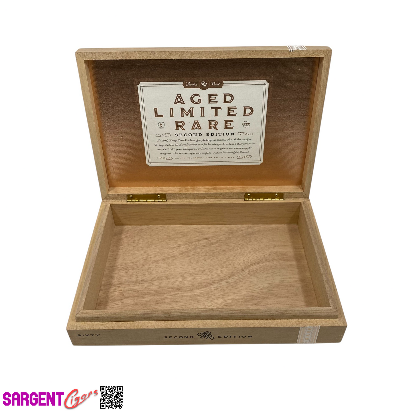 Rocky Patel Aged Limited Rare Sixty Empty Wooden Cigar Box 10.75x7.5x2