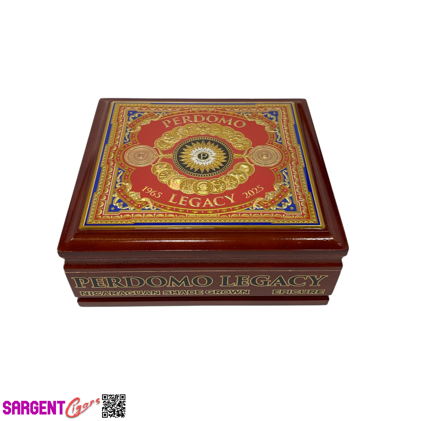 Perdomo Legacy Shade Epicure Empty Wooden Cigar Box 8x7.5x3.25
