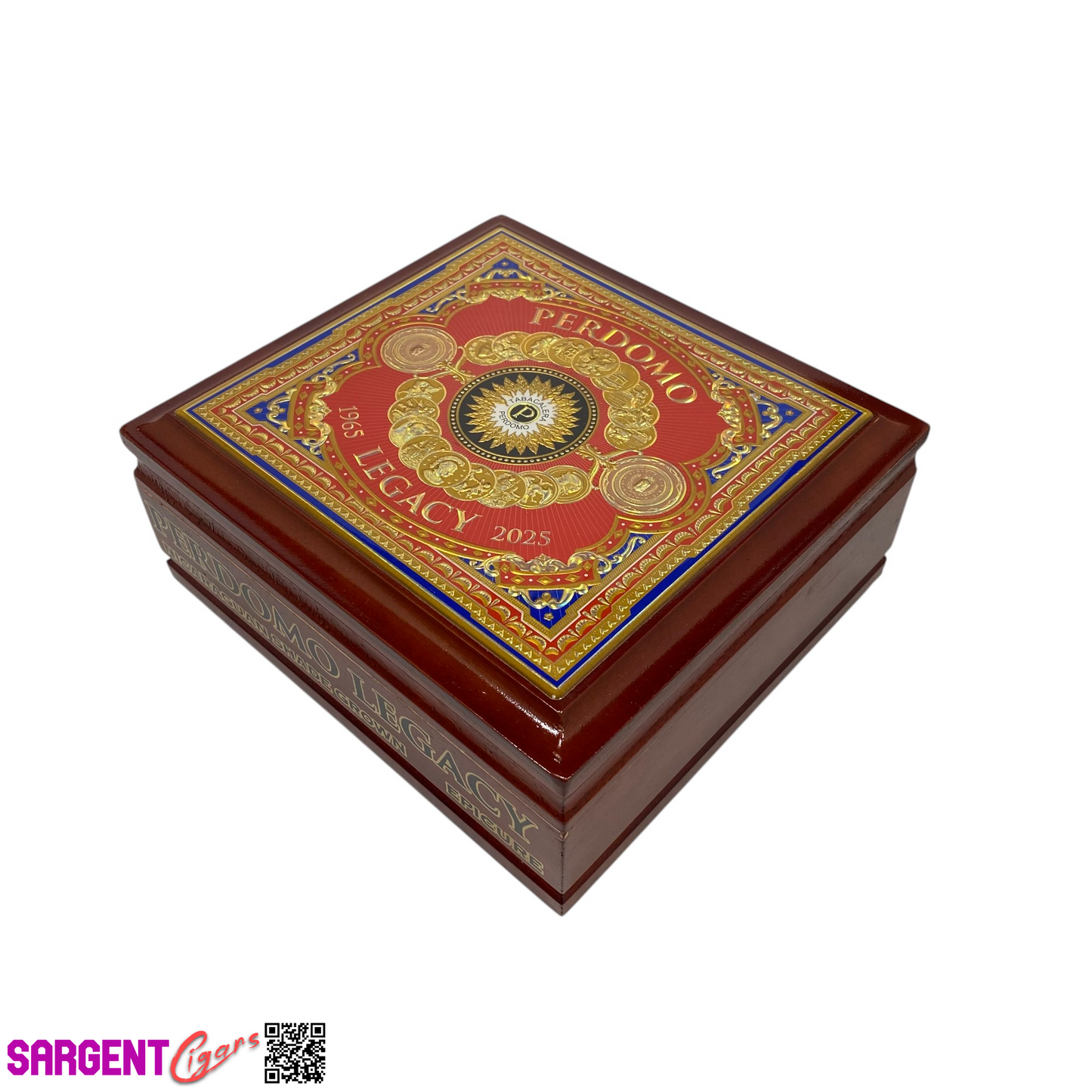 Perdomo Legacy Shade Epicure Empty Wooden Cigar Box 8x7.5x3.25
