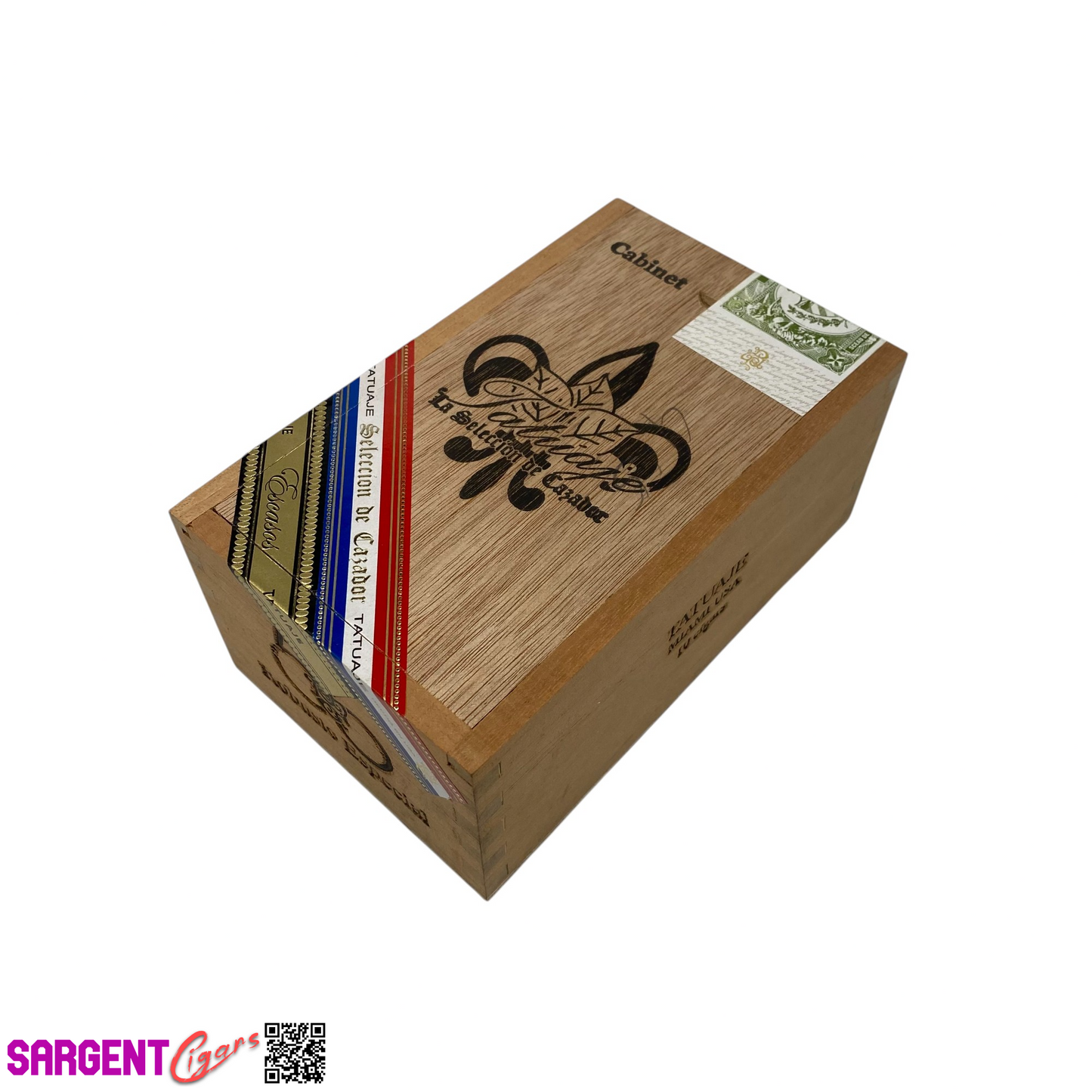 Tatuaje 50th Robusto Empty Wooden Cigar Box 3.75x6.25x2.75