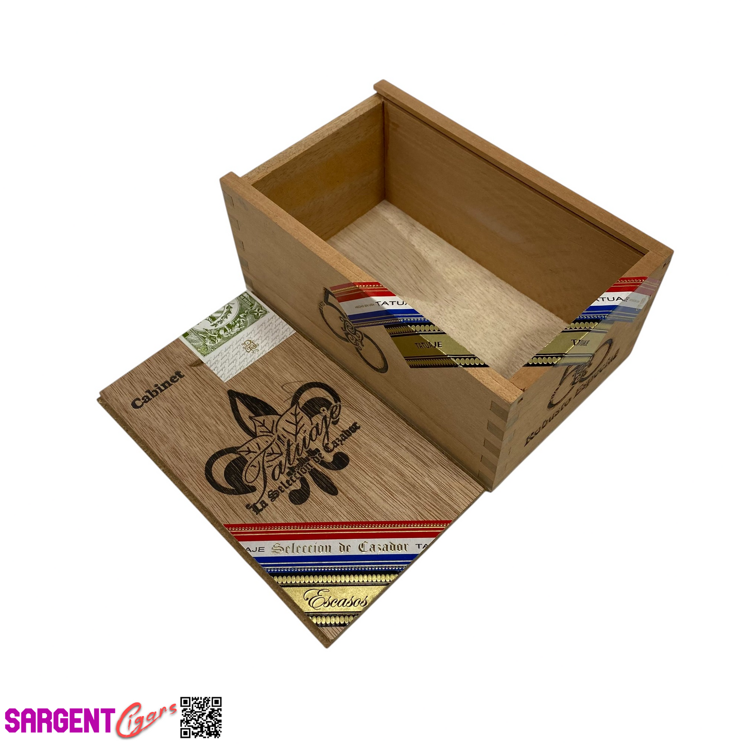 Tatuaje 50th Robusto Empty Wooden Cigar Box 3.75x6.25x2.75