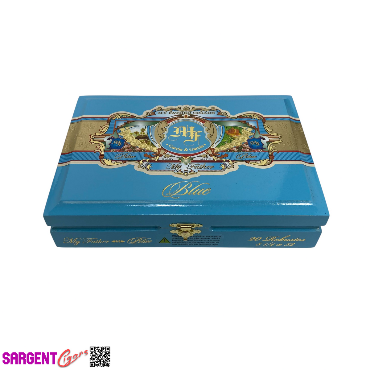 My Father Cigars Blue Robusto Empty Wooden Cigar Box 8.75x6.25x2