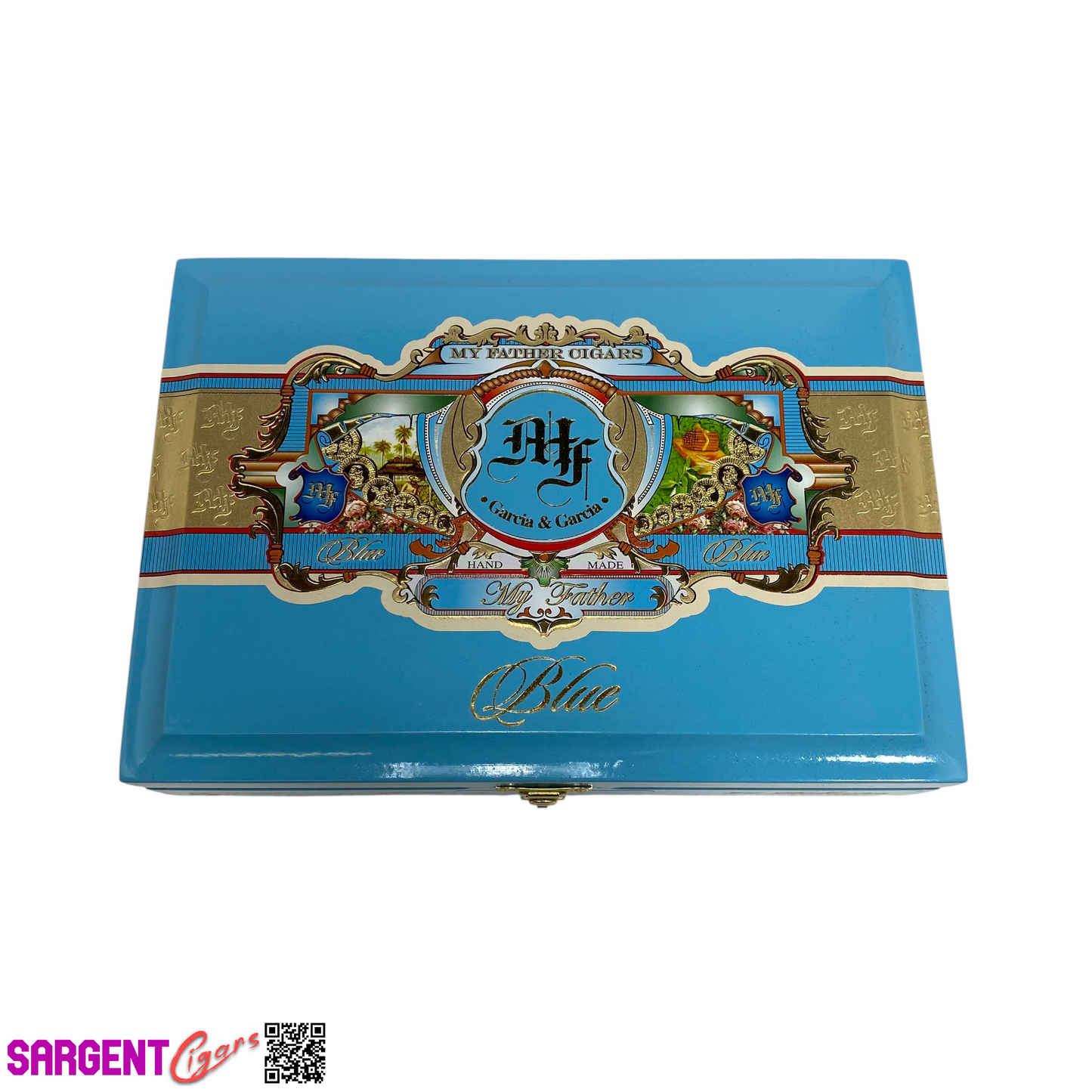 My Father Cigars Blue Robusto Empty Wooden Cigar Box 8.75x6.25x2