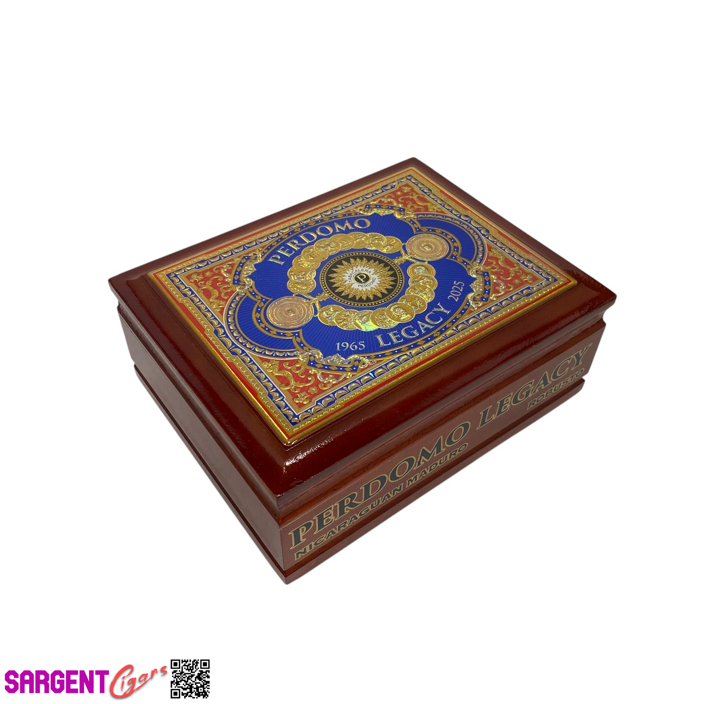 Perdomo Legacy Maduro Robusto Empty Wooden Cigar Box 8x6.25x3.25