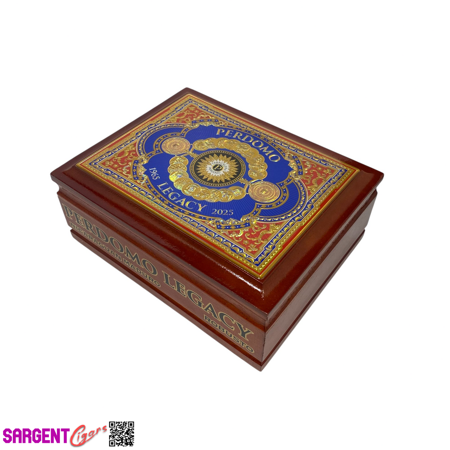Perdomo Legacy Maduro Robusto Empty Wooden Cigar Box 8x6.25x3.25