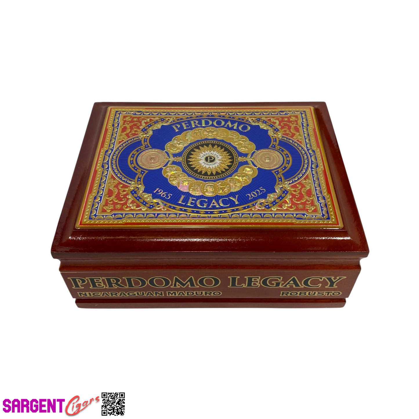 Perdomo Legacy Maduro Robusto Empty Wooden Cigar Box 8x6.25x3.25
