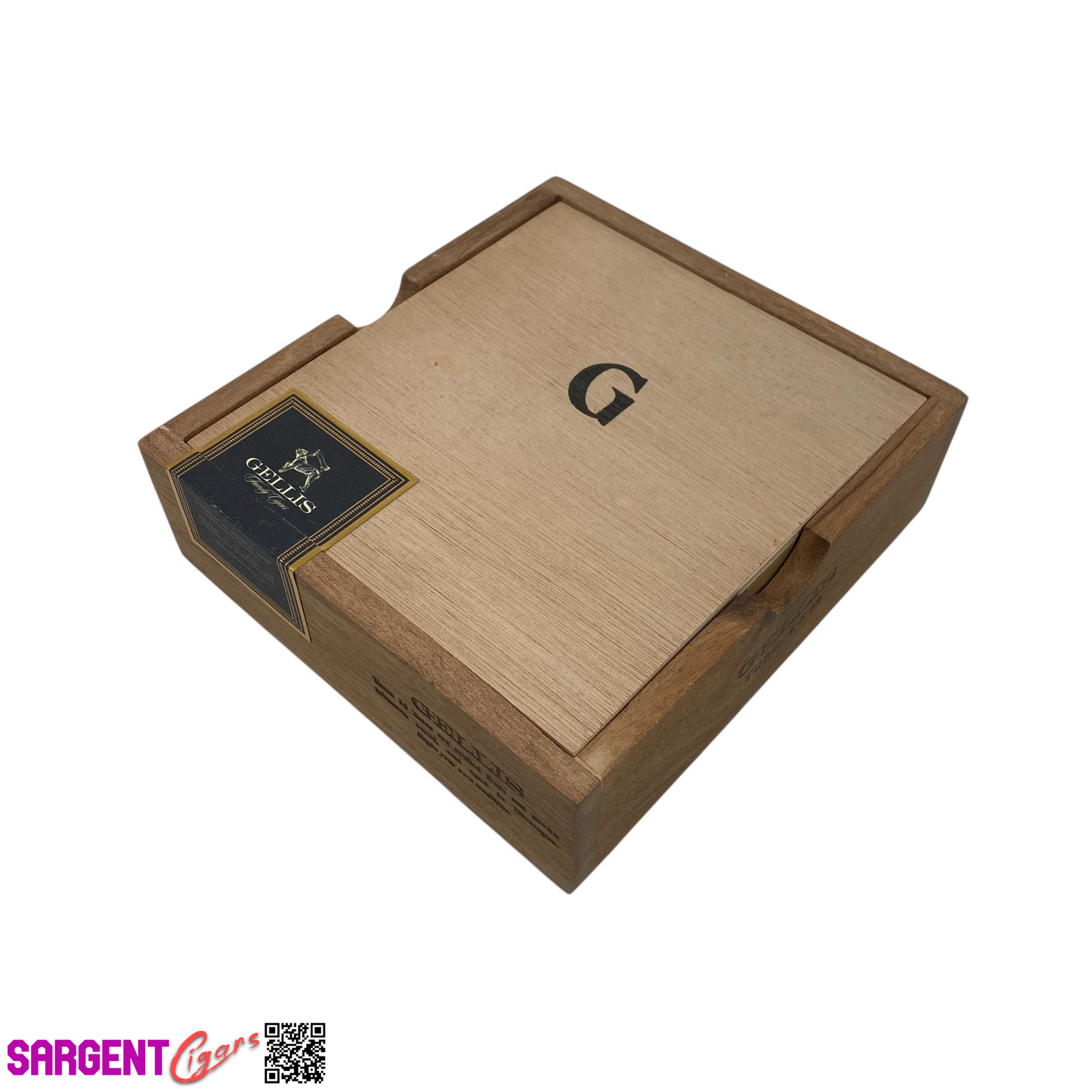 Gellis Family Cigars Toro Empty Wooden Cigar Box 7x7.5x2.25