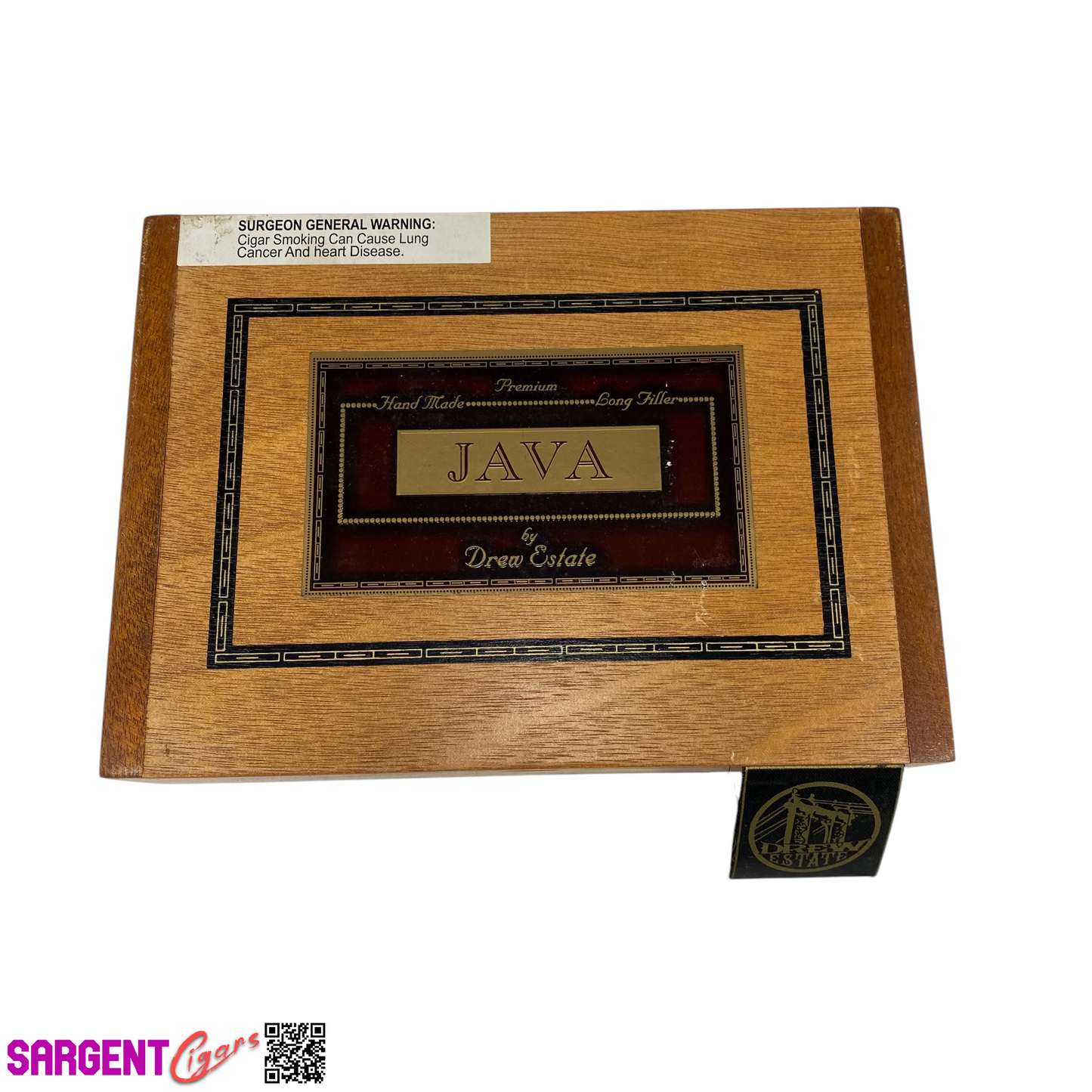 Java Latte Corona Empty Wooden Cigar Box 8.5x6.25x2