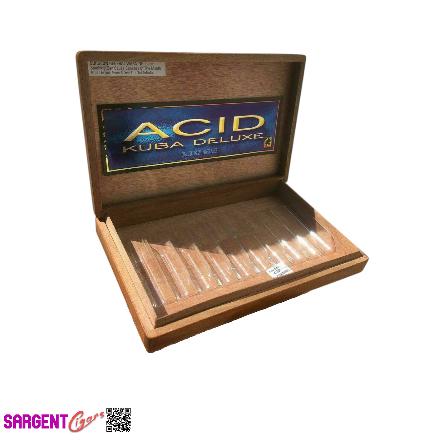 Acid Kuba Deluxe Empty Wooden Cigar Box 11.75x7.5x2