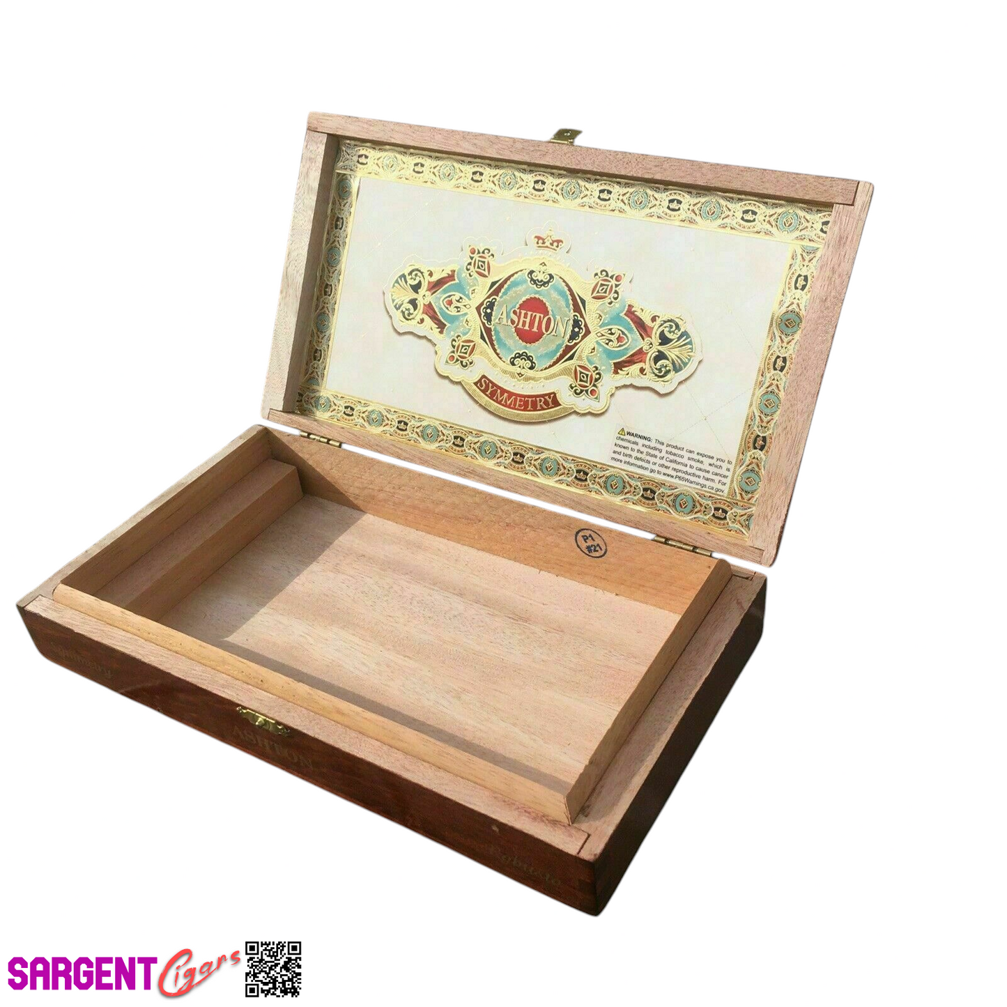 Ashton Symmetry Robusto Empty Wooden Cigar Box 11x6x2