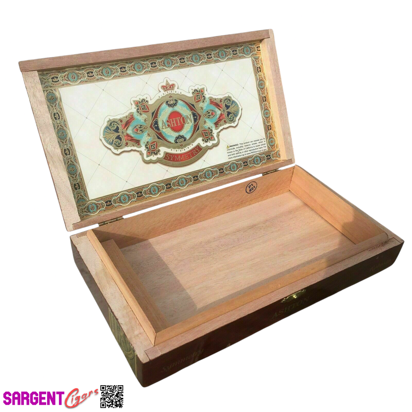 Ashton Symmetry Robusto Empty Wooden Cigar Box 11x6x2