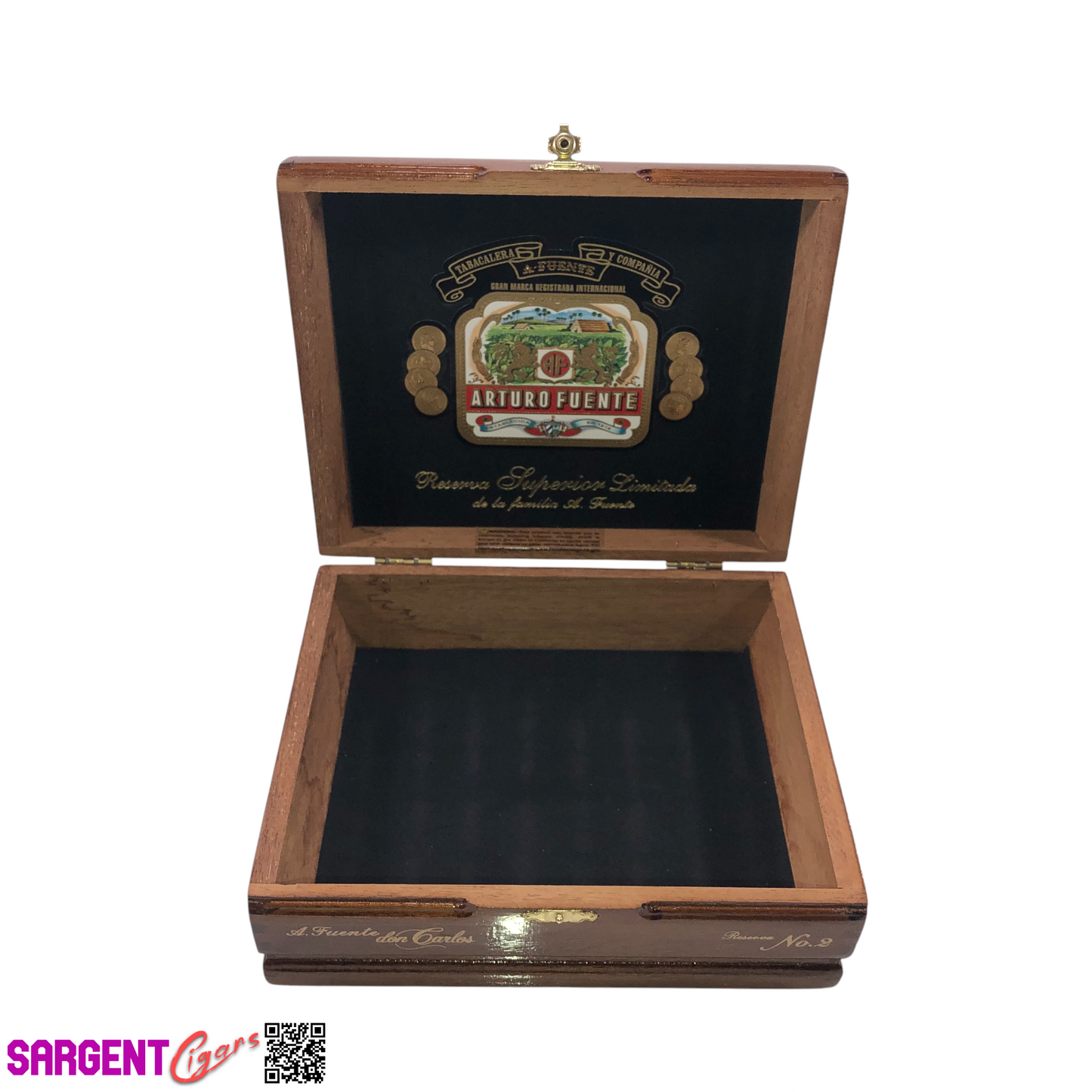 Arturo Fuente Don Carlos No2 Empty Wooden Cigar Box 8.25x6.75x3