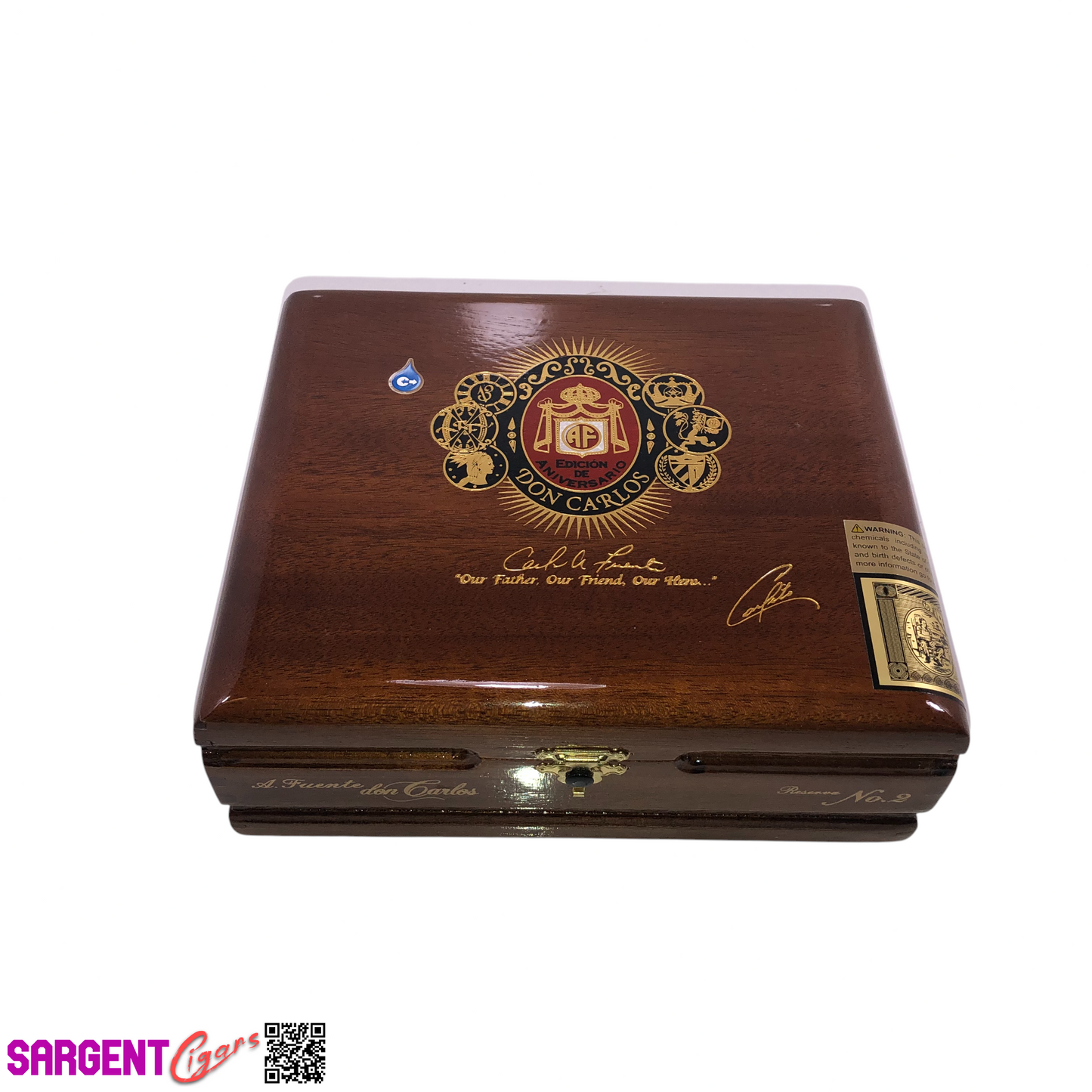 Arturo Fuente Don Carlos No2 Empty Wooden Cigar Box 8.25x6.75x3
