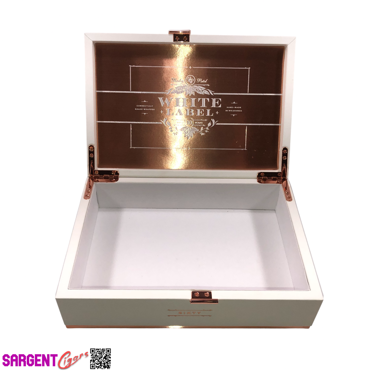 Rocky Patel White Label Sixty Empty Wooden Cigar Box 10.25x7x3.25