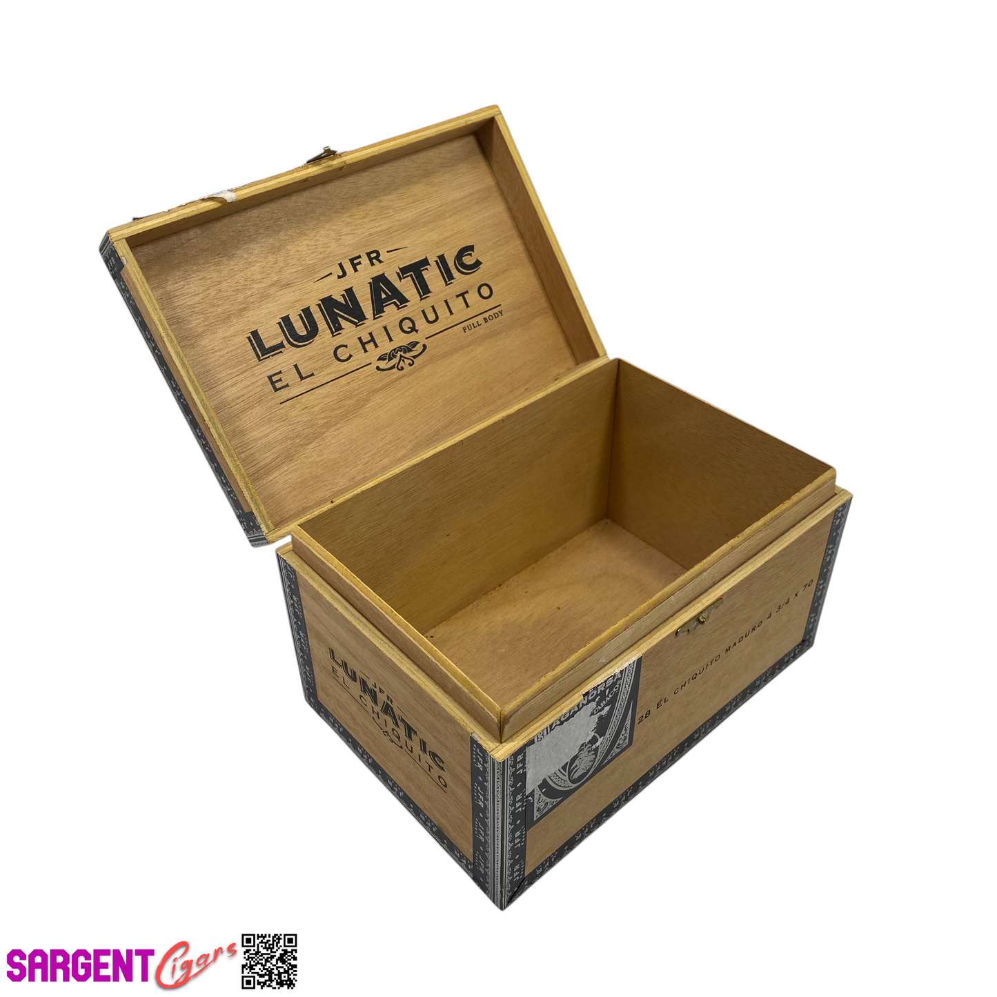 JFR Lunatic El Chiquito Casa Fernandez Empty Wooden Cigar Box 8.5x5.75x5 (1)