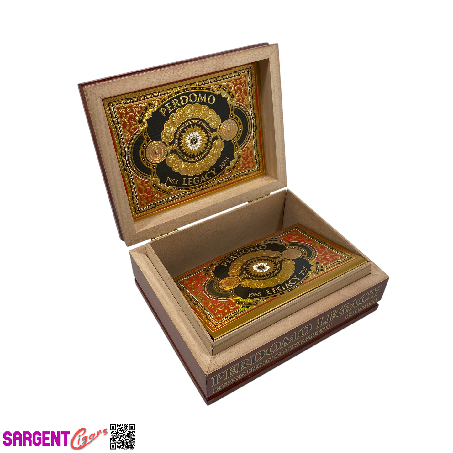 Perdomo Legacy Connecticut Robusto Empty Wooden Cigar Box 8x6.5x3.25