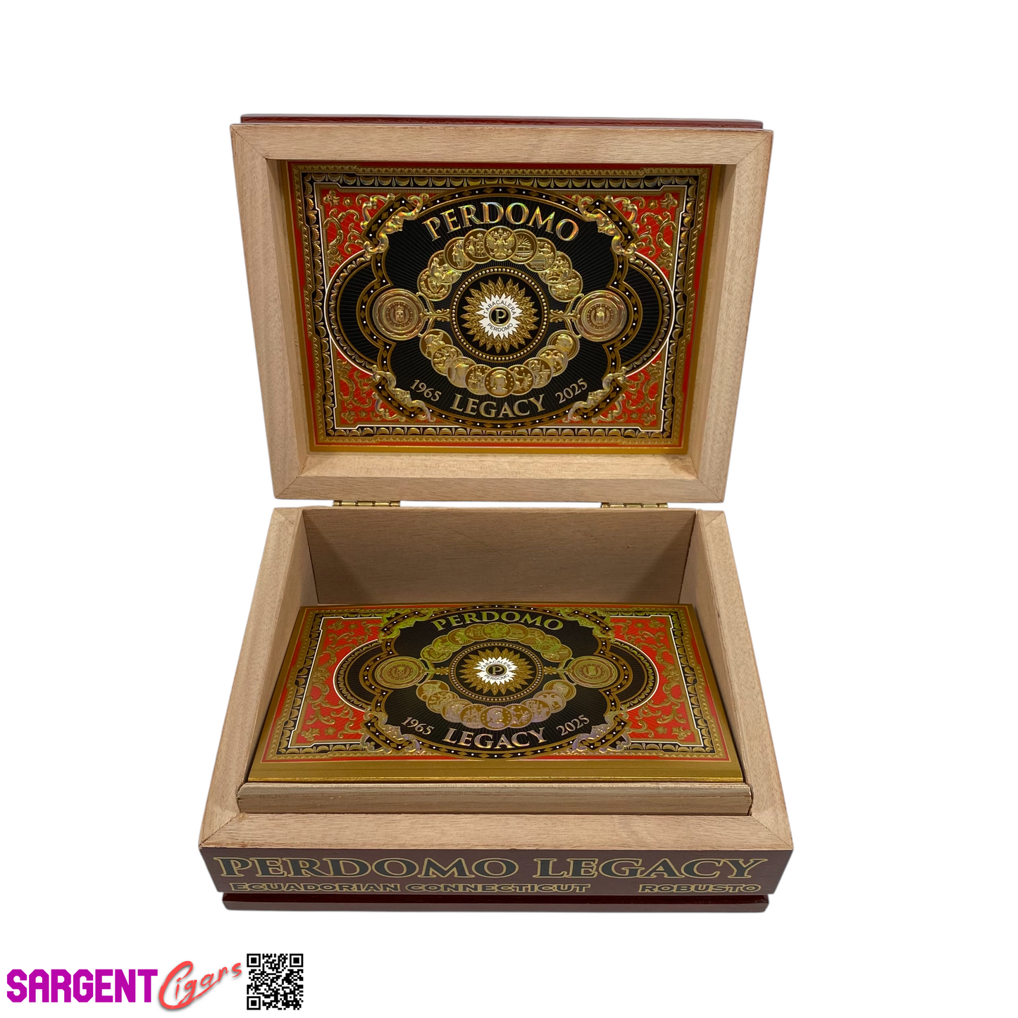 Perdomo Legacy Connecticut Robusto Empty Wooden Cigar Box 8x6.5x3.25