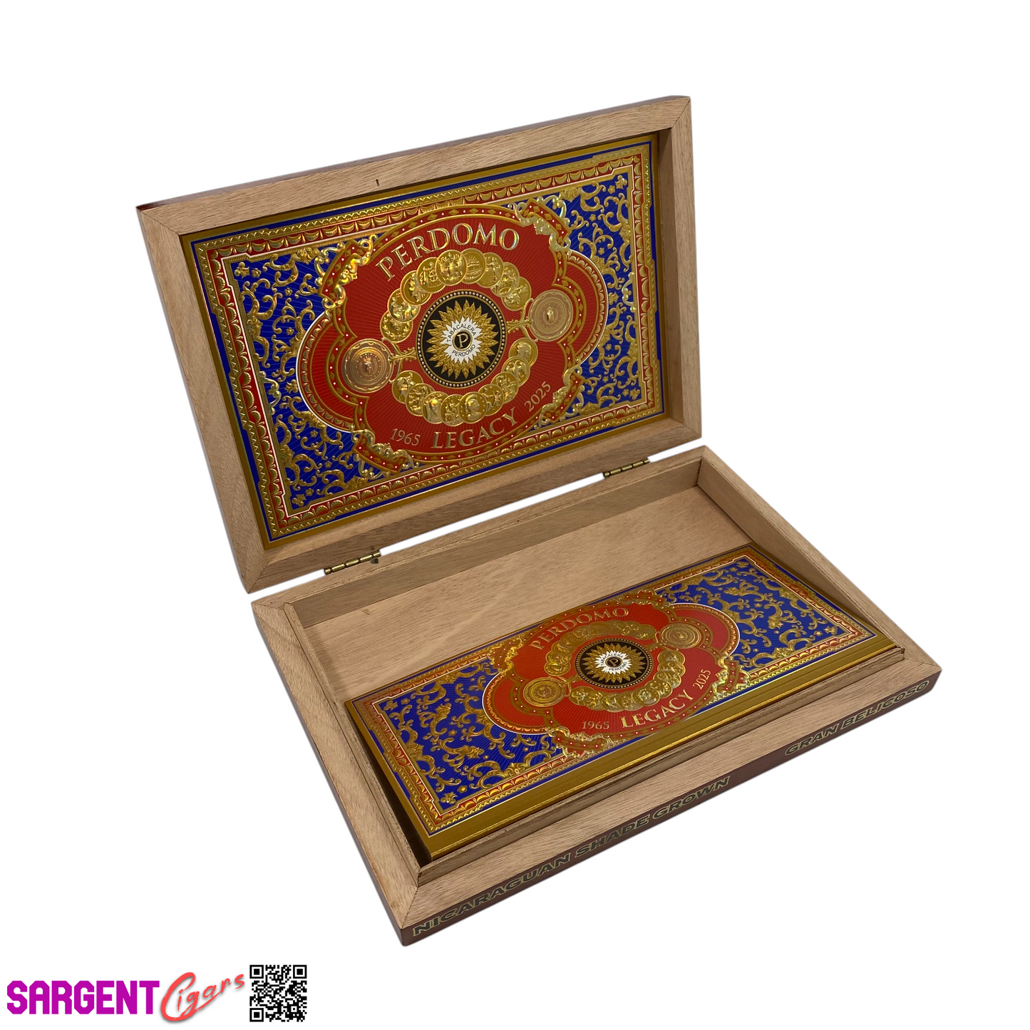 Perdomo Legacy Shade Belicoso Empty Wooden Cigar Box 10.75x7.25x1.5