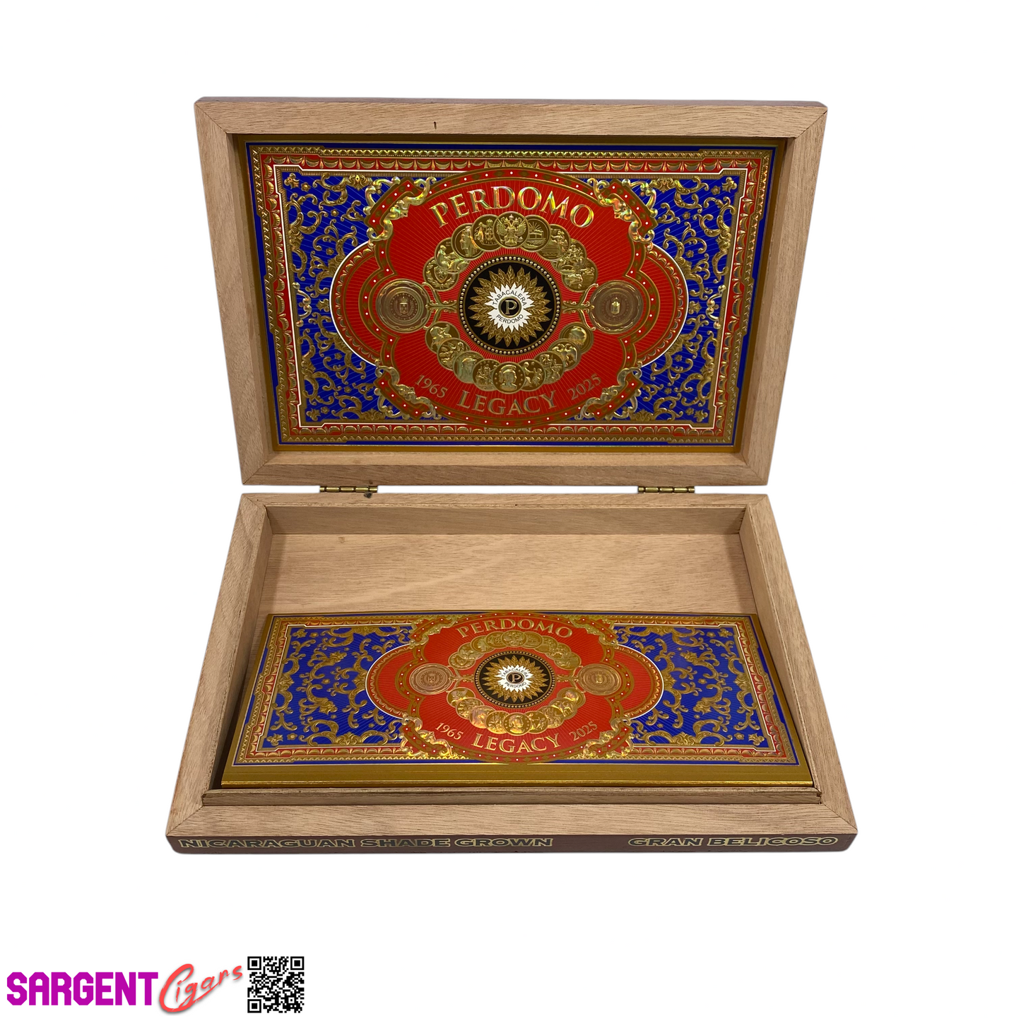 Perdomo Legacy Shade Belicoso Empty Wooden Cigar Box 10.75x7.25x1.5