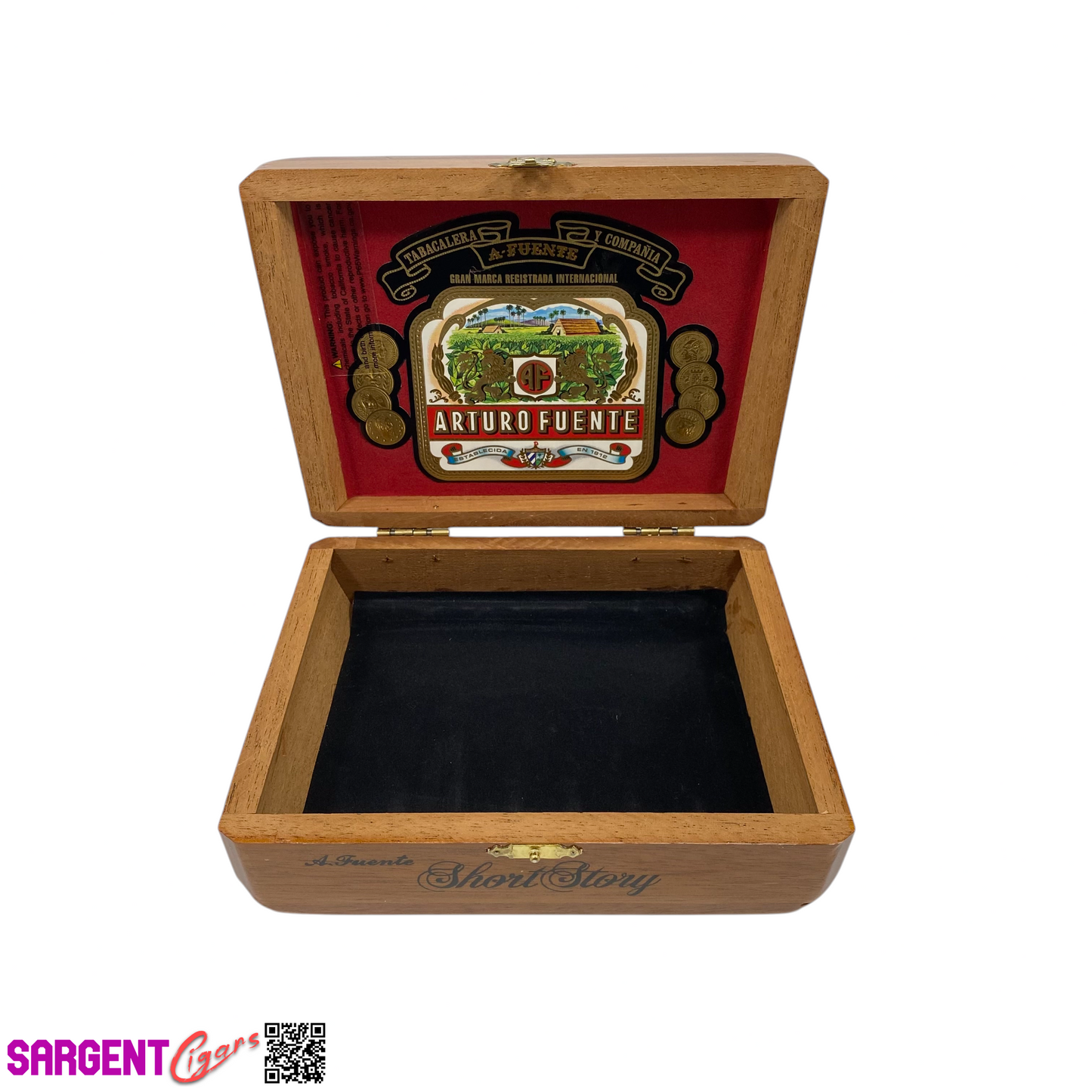 Arturo Fuente Short Story Empty Wooden Cigar Box 7x5x2.5