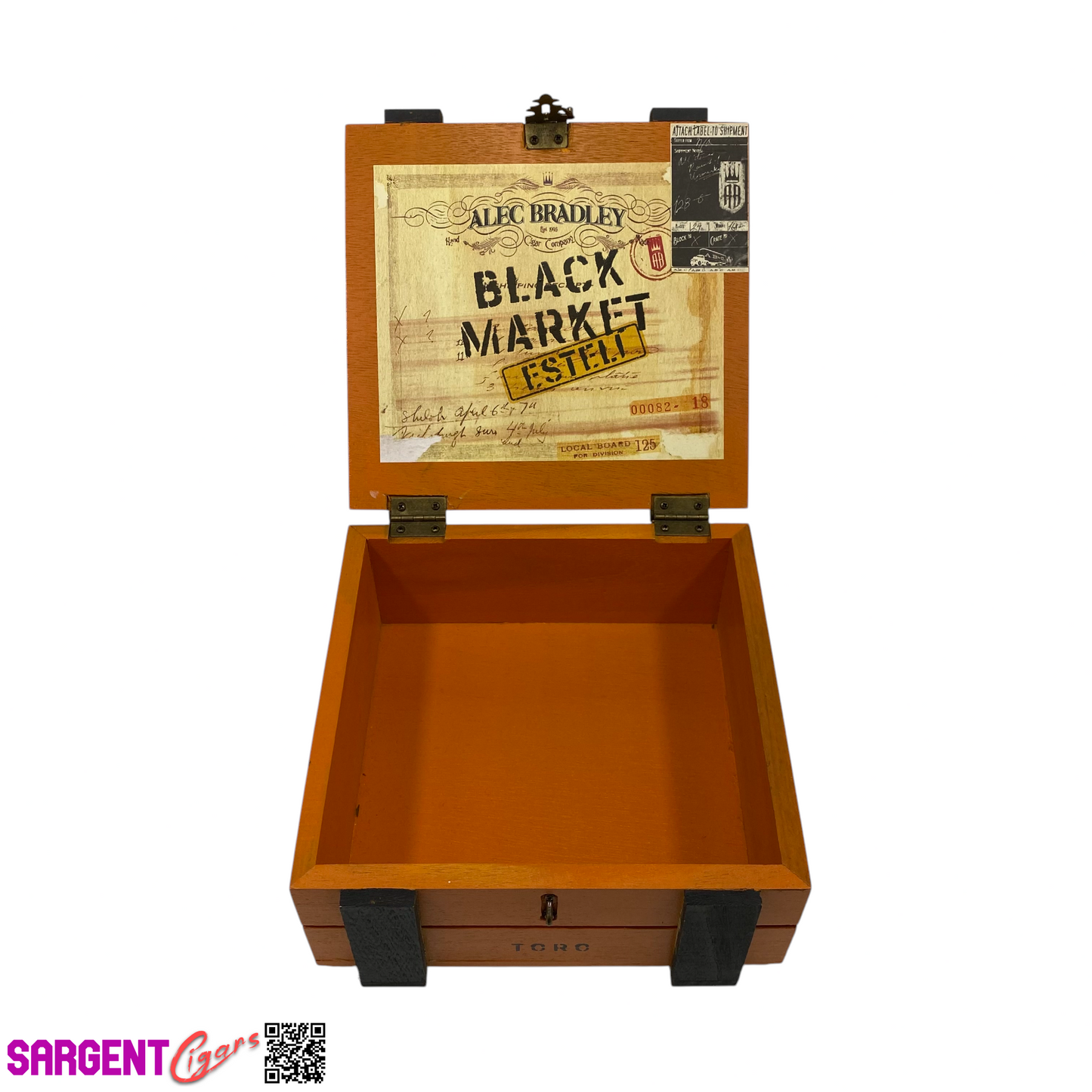Alec Bradley Black Market Esteli Toro Empty Wooden Cigar Box 7x7.5x3.5