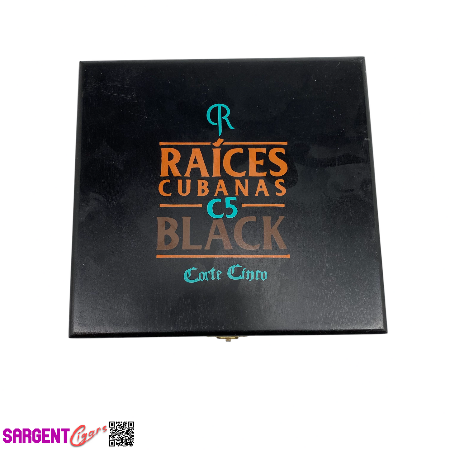 Raices C5 Black Gordo Empty Wooden Cigar Box 7.5x7x3