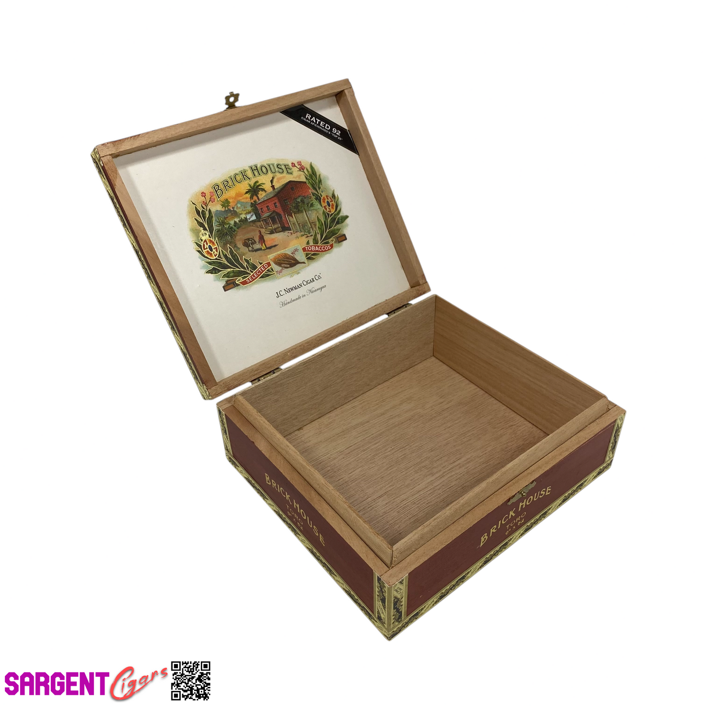 BrickHouse Mighty Mighty Classic Toro Empty Wooden Cigar Box 9.5x7.25x3.25 (1)