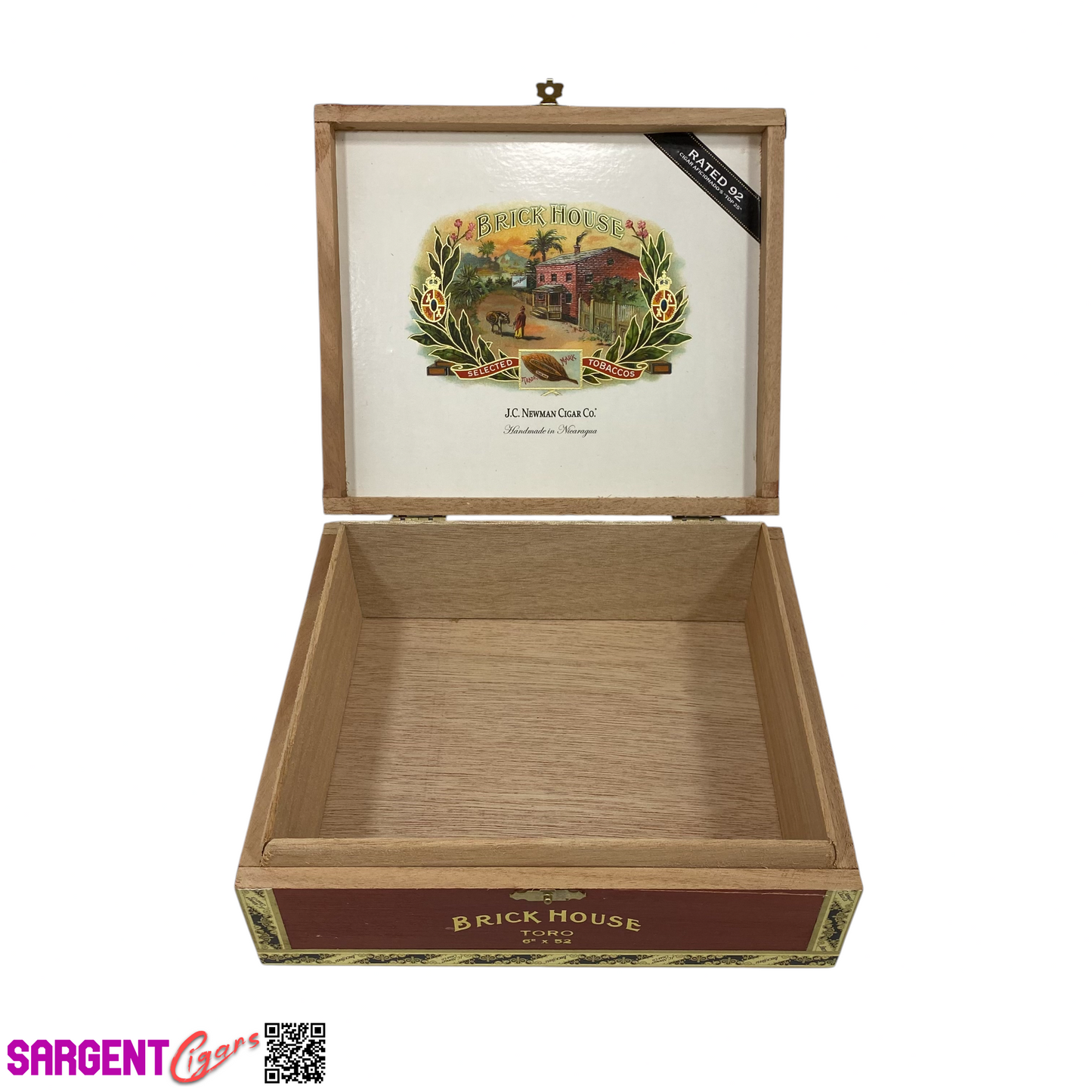 BrickHouse Mighty Mighty Classic Toro Empty Wooden Cigar Box 9.5x7.25x3.25 (1)