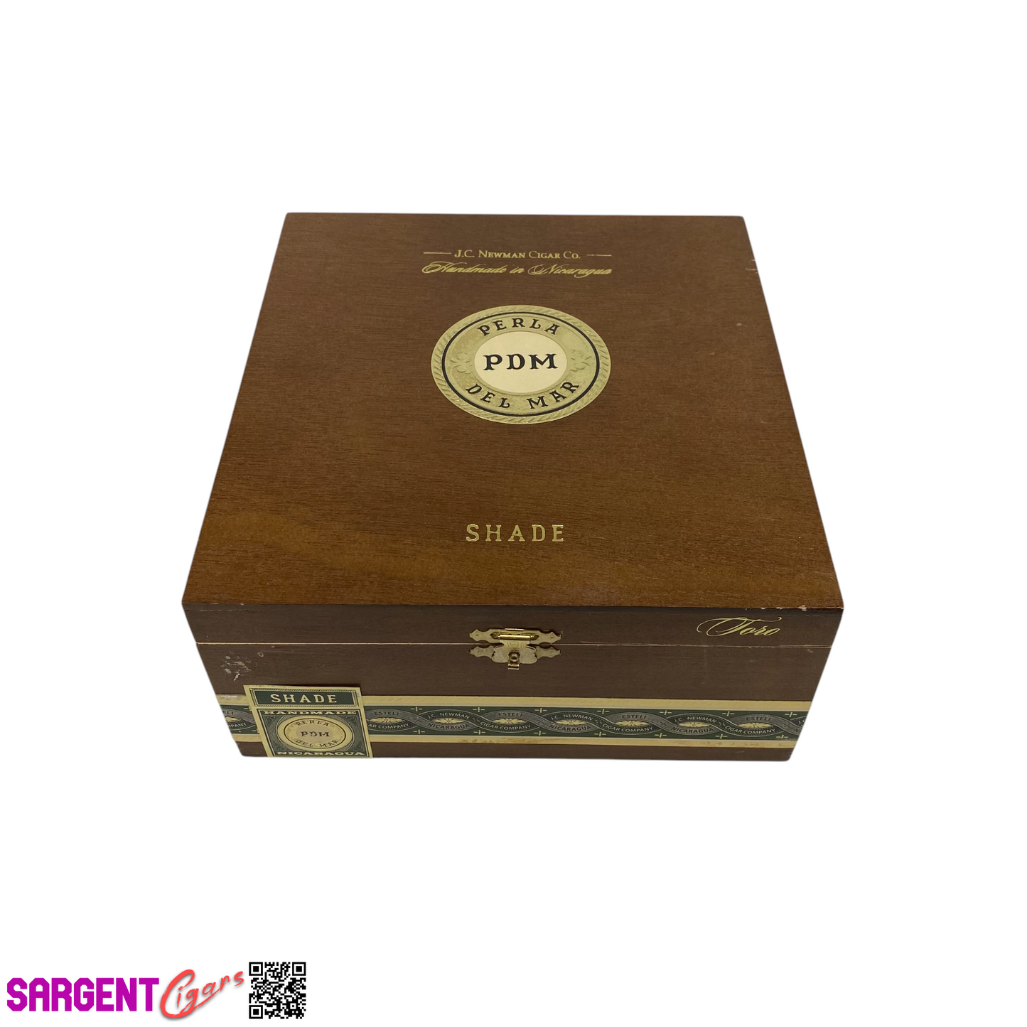Perla Del Mar Shade Toro Empty Wooden Cigar Box 7x7.5x3.25
