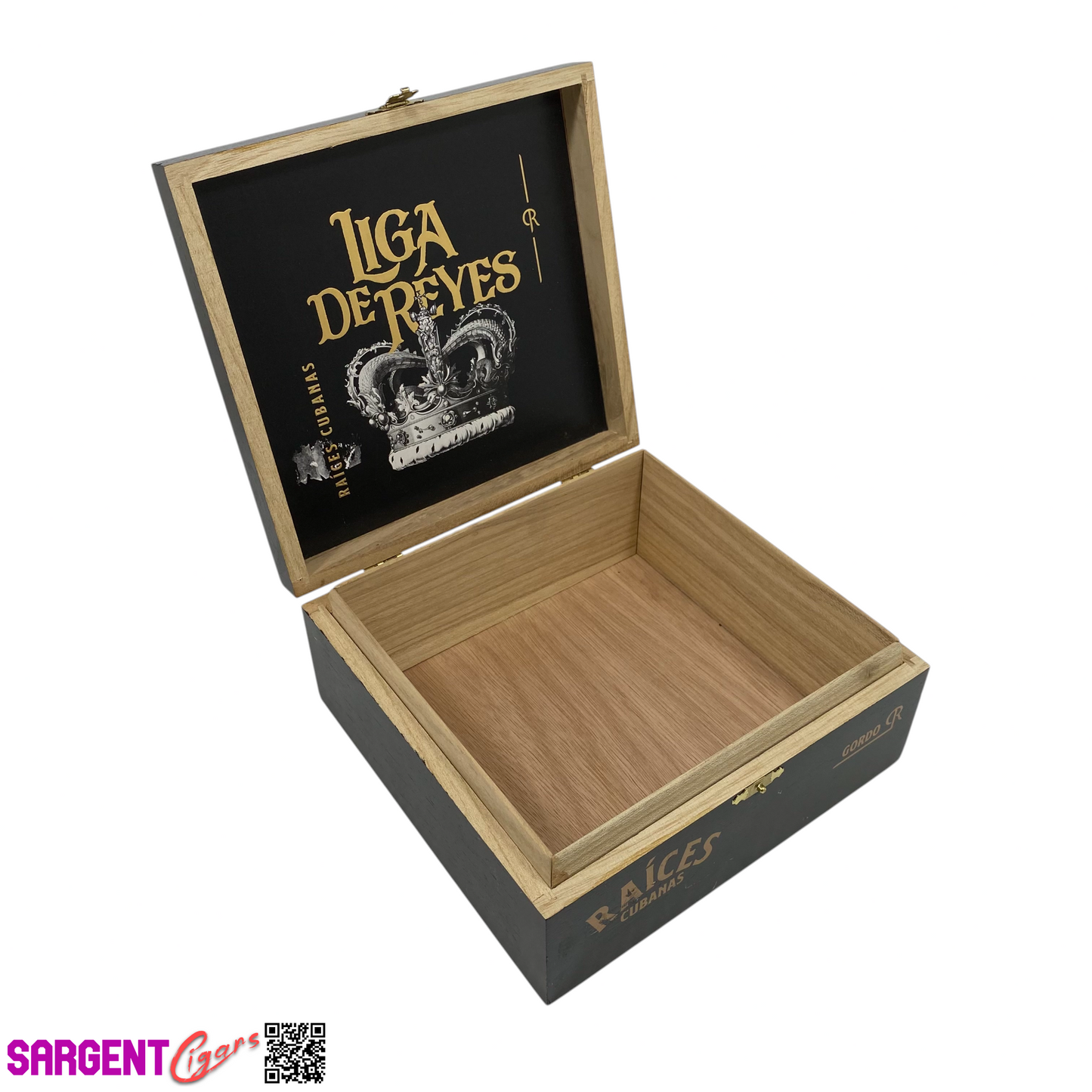 Raices Liga De Reyes Gordo Empty Wooden Cigar Box 7.5x7x3