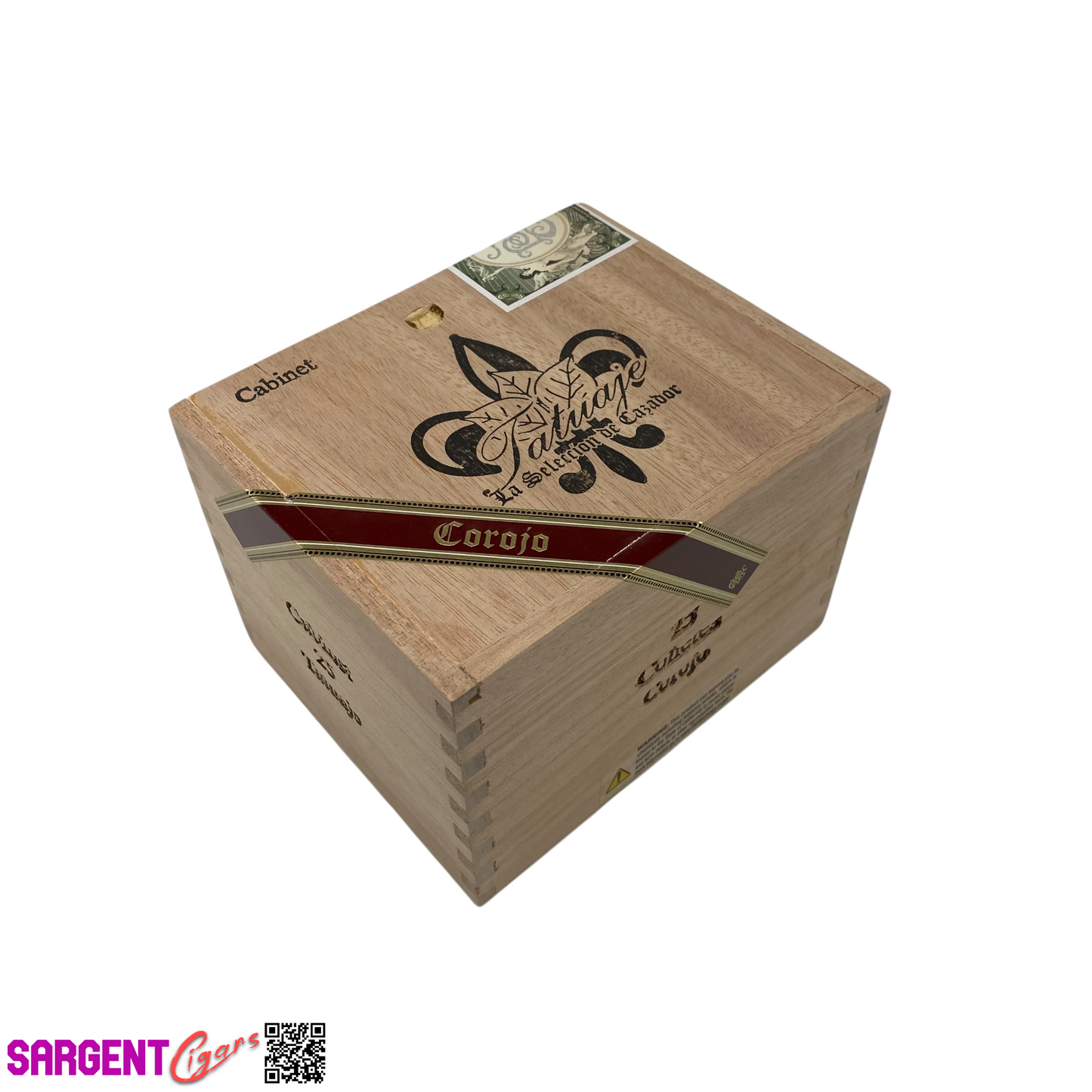 Tatuaje Cabinet Corojo Cohetes Empty Wooden Cigar Box 5.5x4.75x4