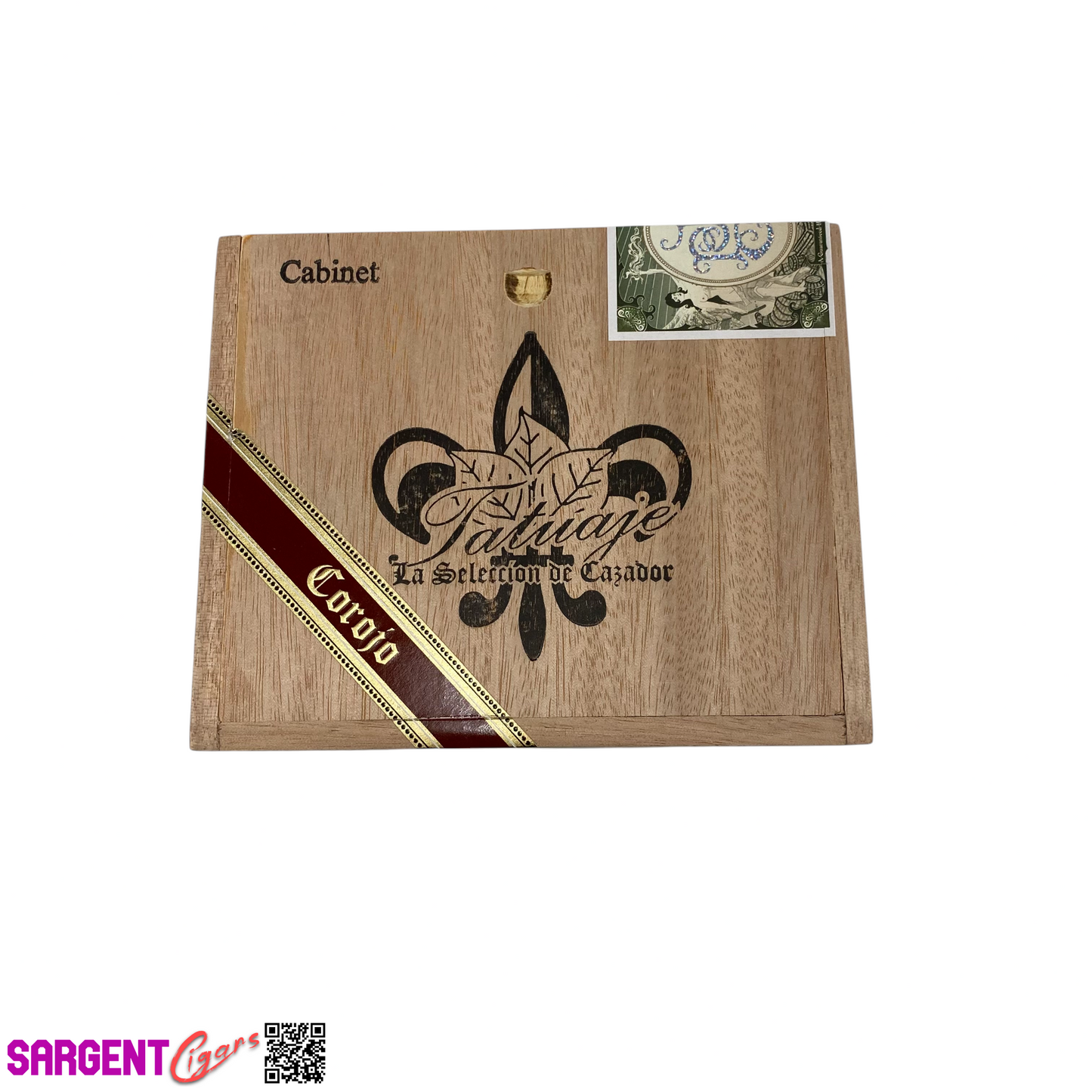 Tatuaje Cabinet Corojo Cohetes Empty Wooden Cigar Box 5.5x4.75x4