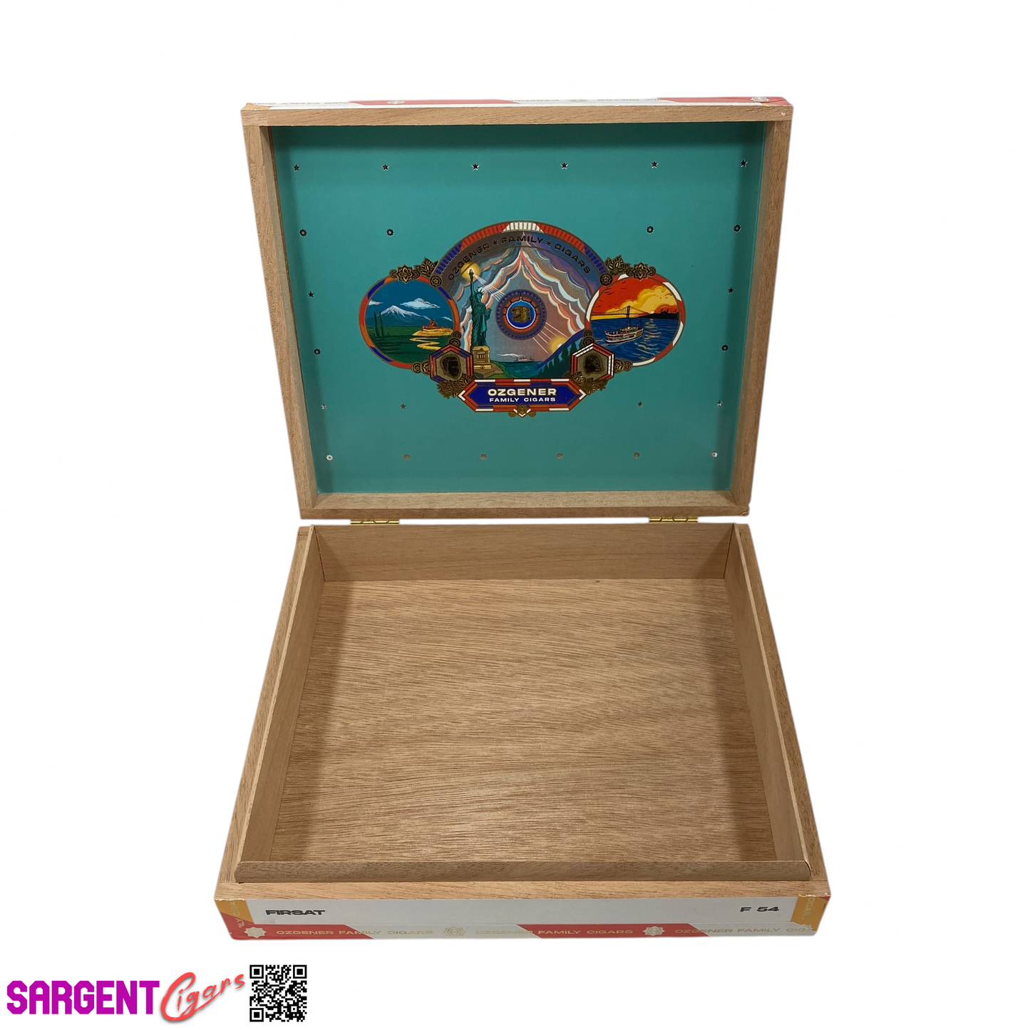 Ozgener Firsat F54 Empty Wooden Cigar Box 9.25x8x2