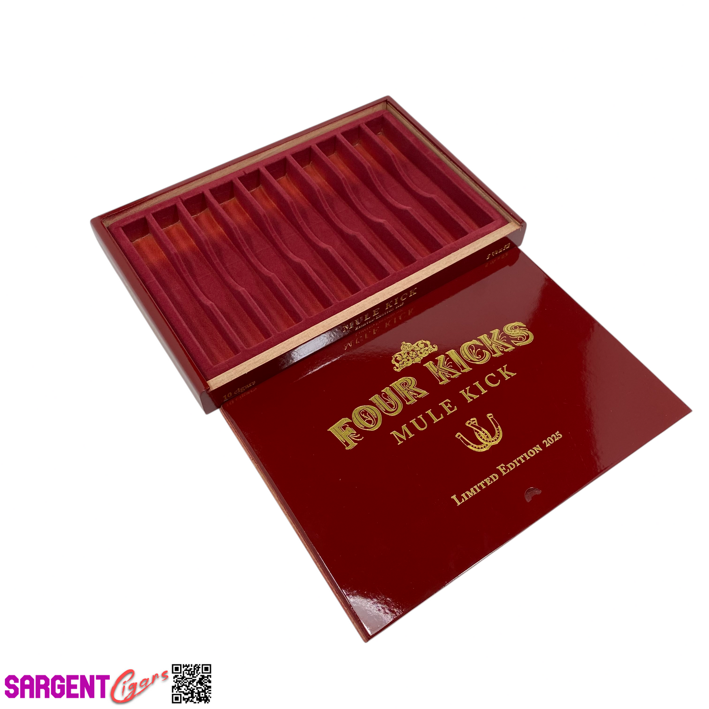 Four Kicks Mule Kick 2025 Empty Wooden Cigar Box 11.25x7.5x1.25