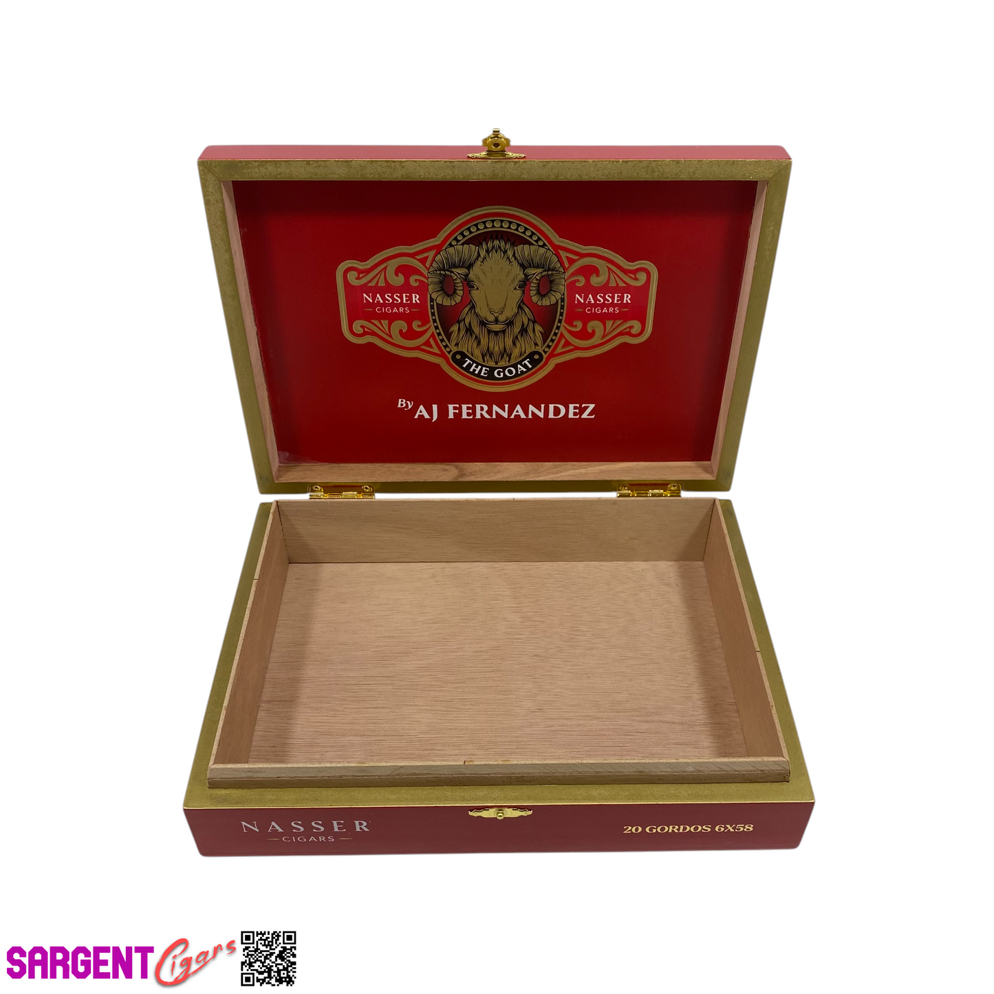 Nasser The Goat Gordo Empty Wooden Cigar Box 10x7.25x2.25