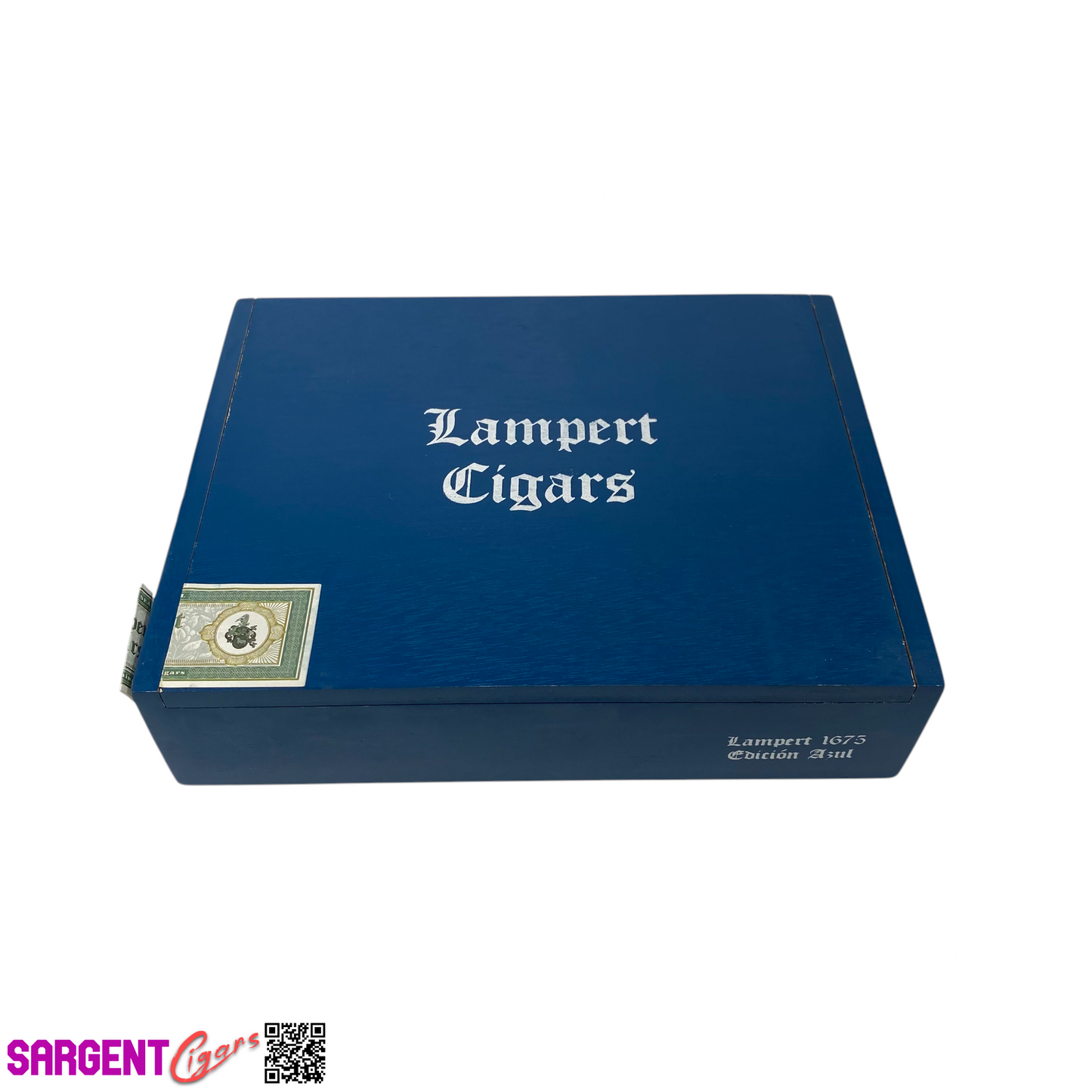 Lampert 1675 Azul Toro Empty Wooden Cigar Box 8.75x6.75x2.25