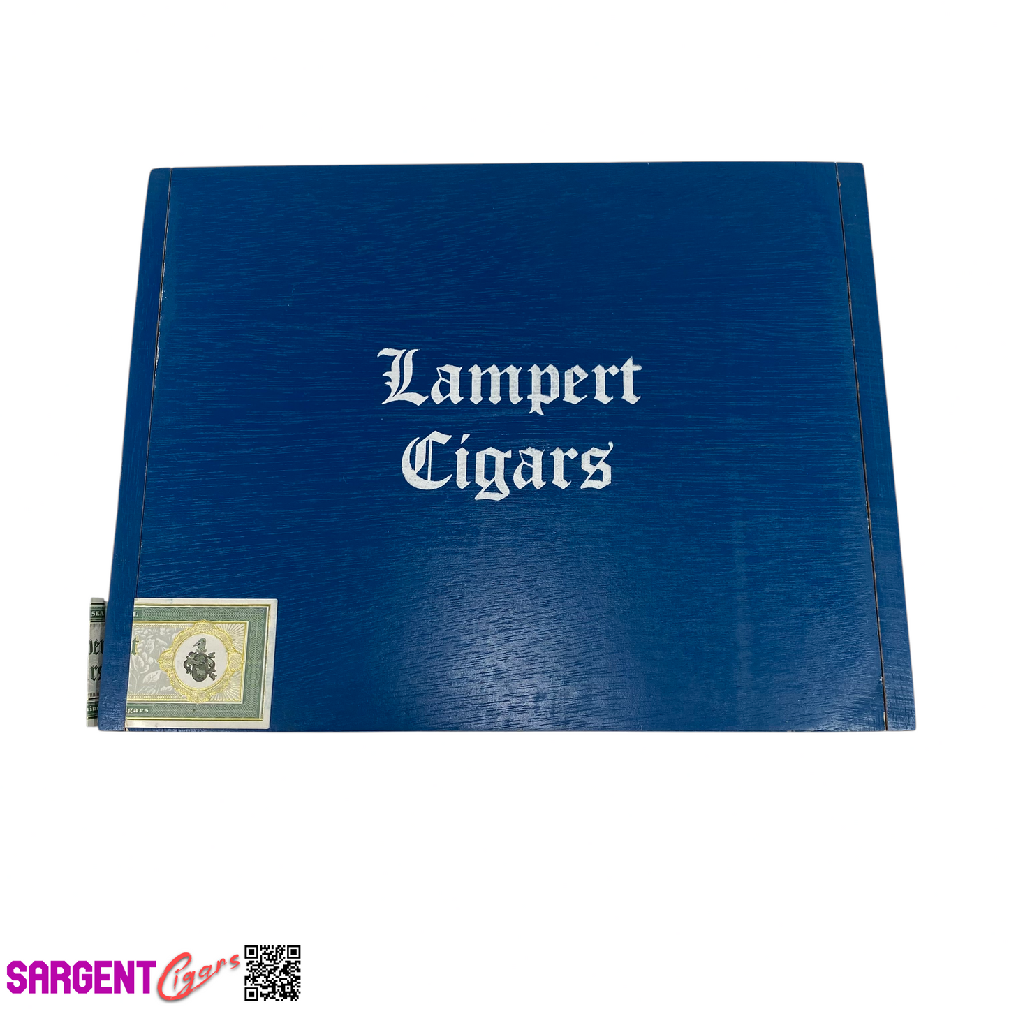 Lampert 1675 Azul Toro Empty Wooden Cigar Box 8.75x6.75x2.25