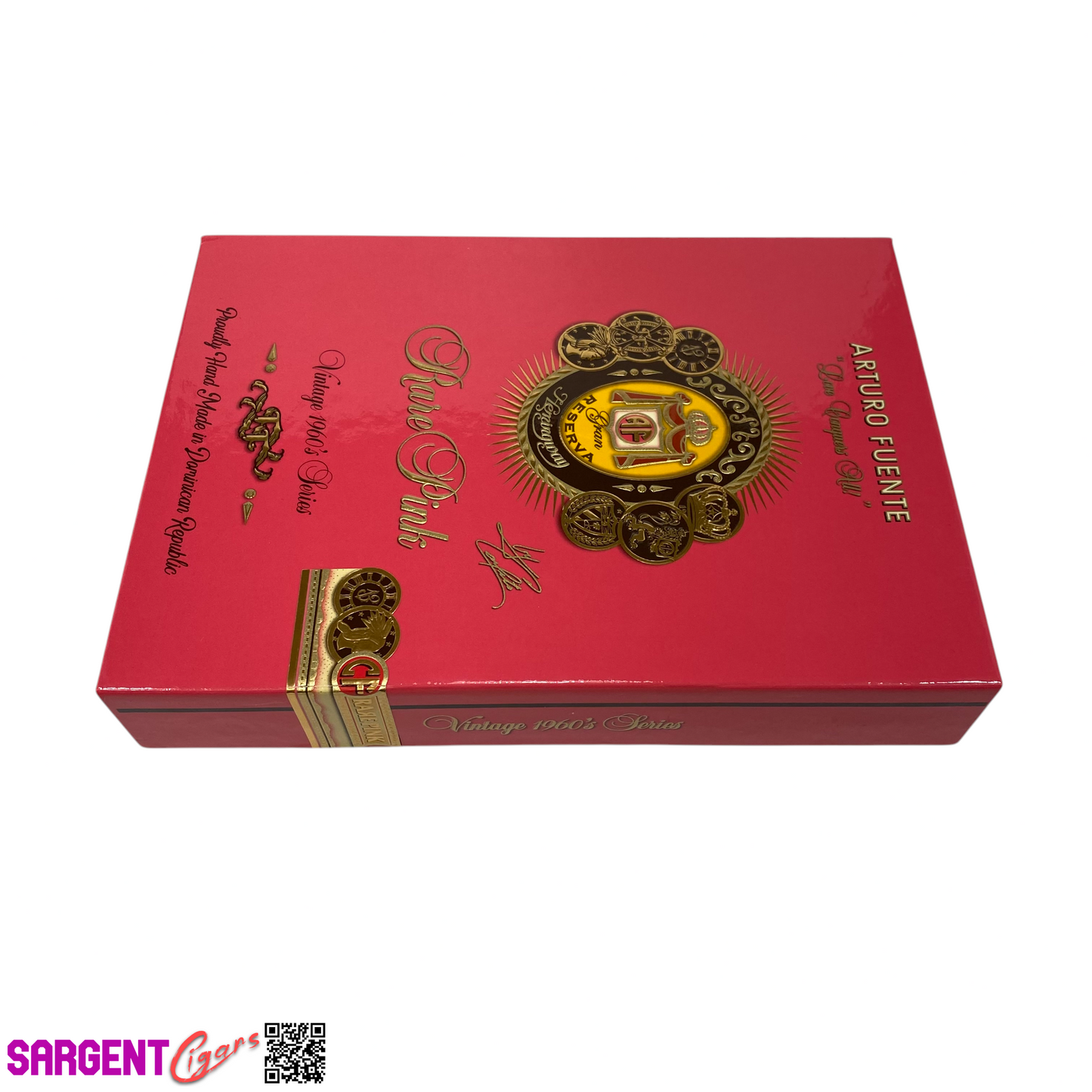 Arturo Fuente Rare Pink Queen of Hearts Cardboard Cigar Box 5.5x7.5x1.25