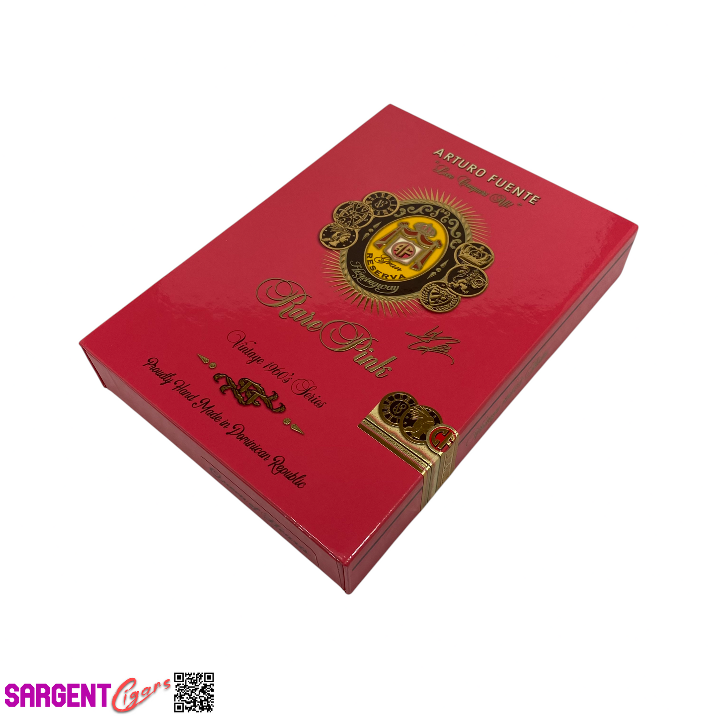 Arturo Fuente Rare Pink Queen of Hearts Cardboard Cigar Box 5.5x7.5x1.25