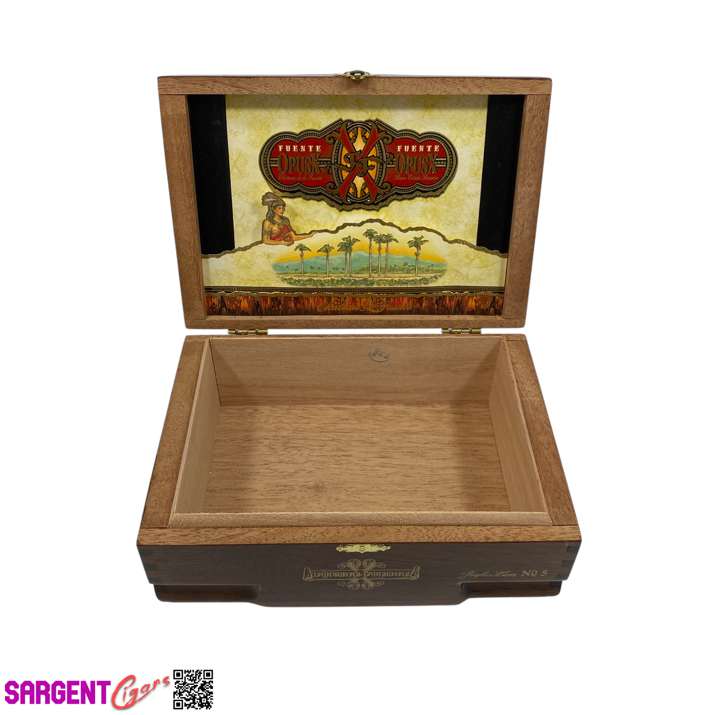 Arturo Fuente Opus X Perfection No5 Empty Wooden Cigar Box 8.5x6x3.25