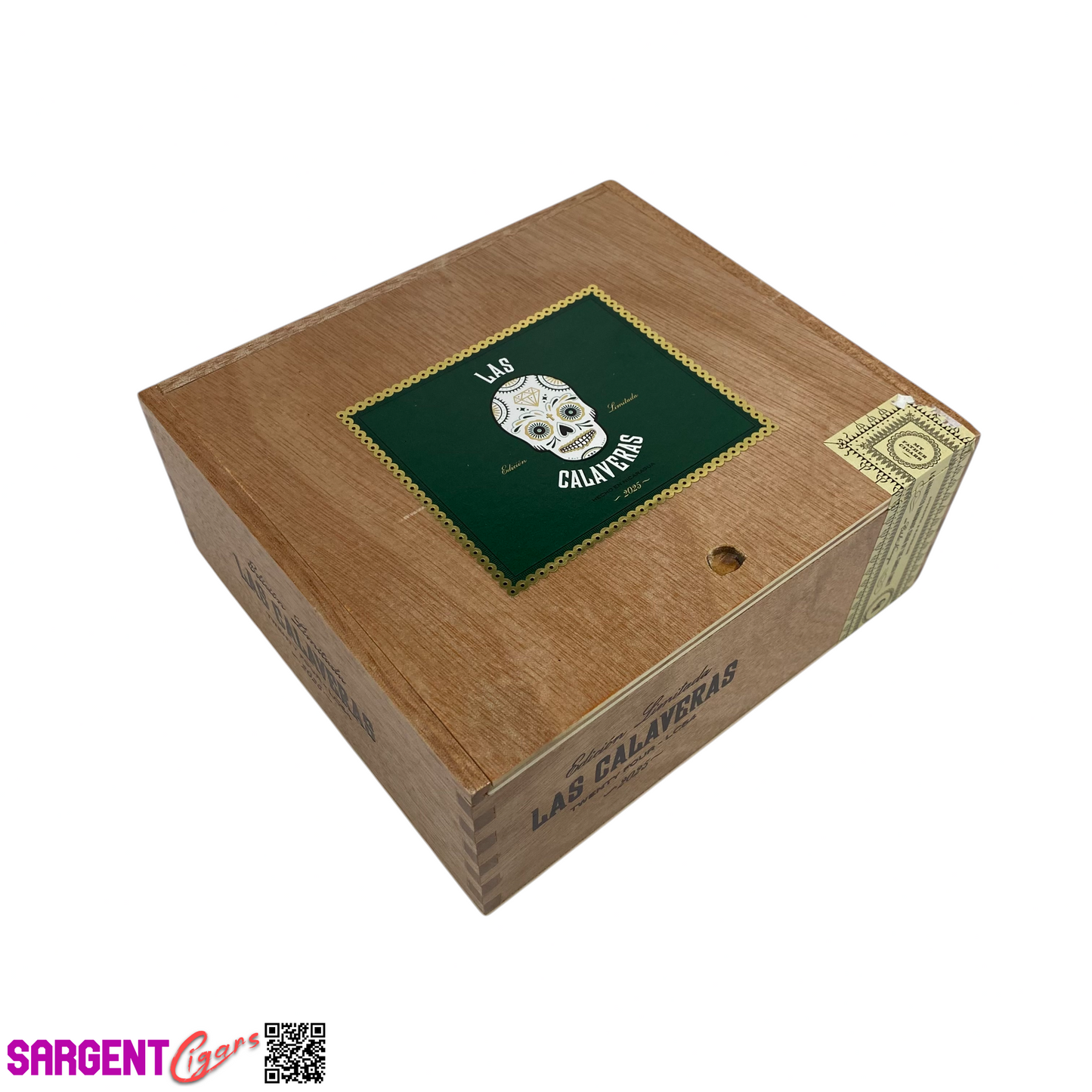 Las Calaveras 2025 LC54 Empty Wooden Cigar Box 7.5x6.75x3