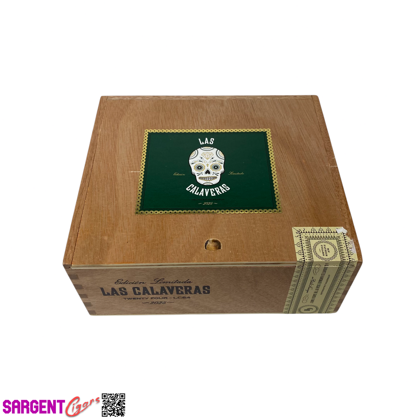 Las Calaveras 2025 LC54 Empty Wooden Cigar Box 7.5x6.75x3
