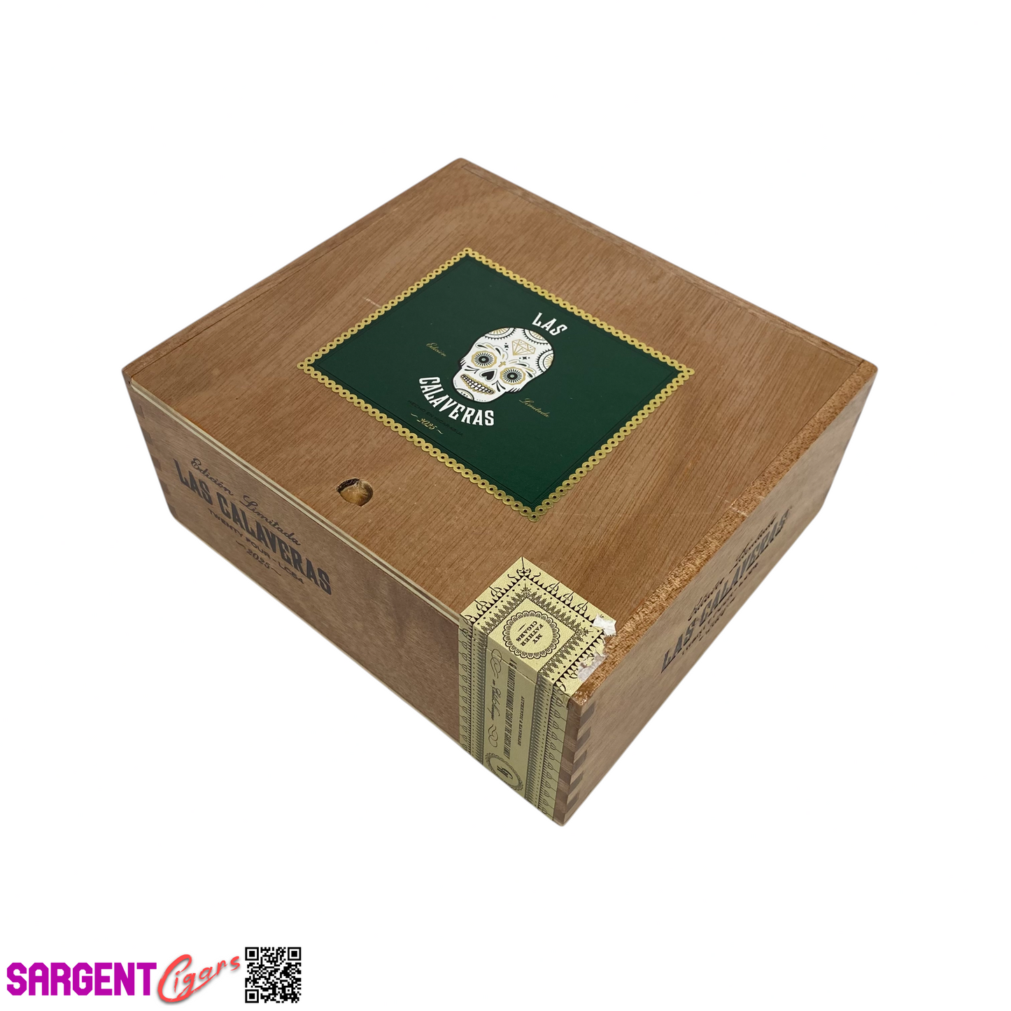 Las Calaveras 2025 LC54 Empty Wooden Cigar Box 7.5x6.75x3