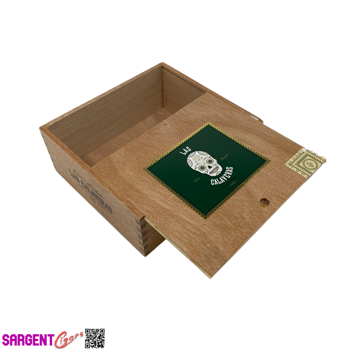 Las Calaveras 2025 LC54 Empty Wooden Cigar Box 7.5x6.75x3
