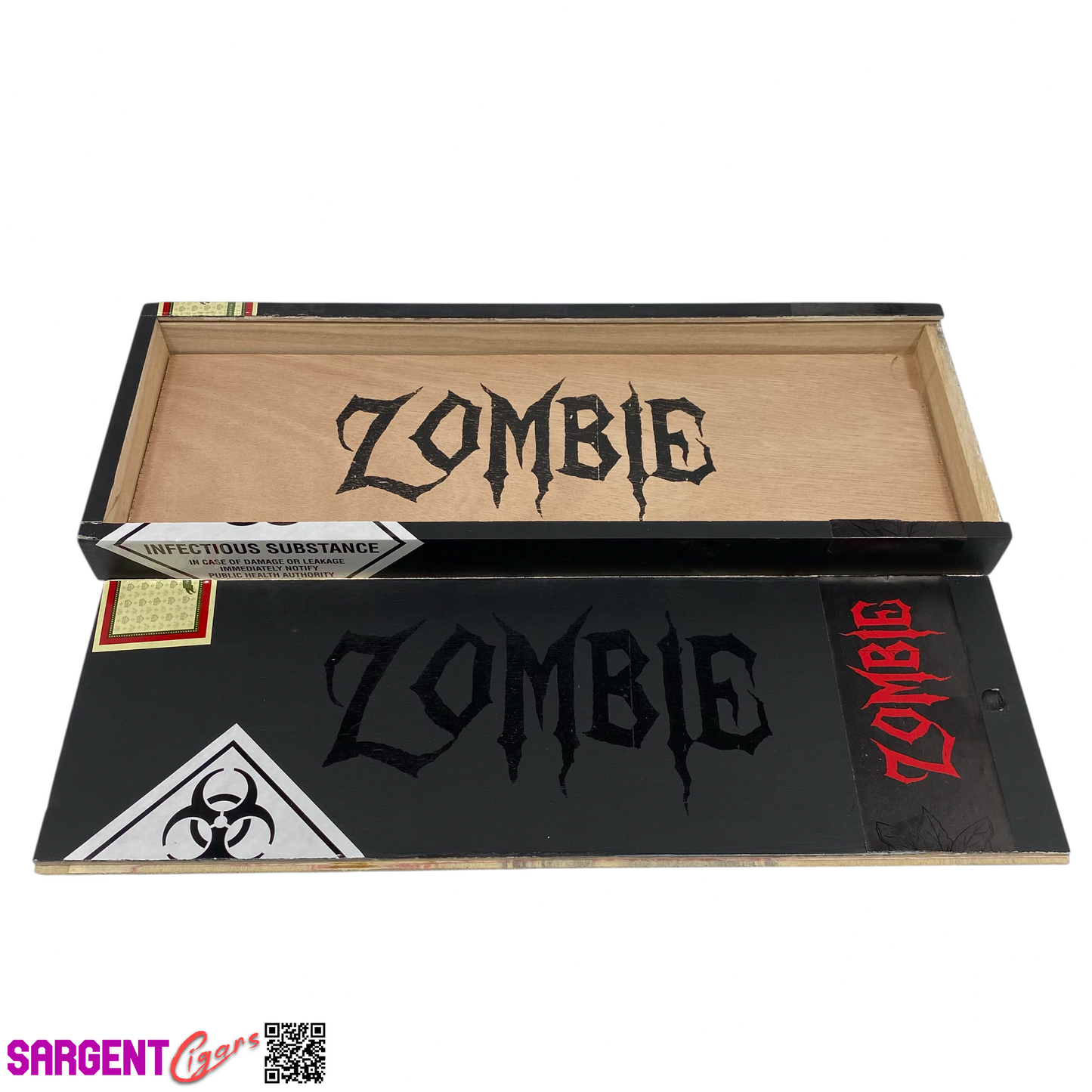 Viaje Zombie Empty Wooden Cigar Box 16.5x6x1.25