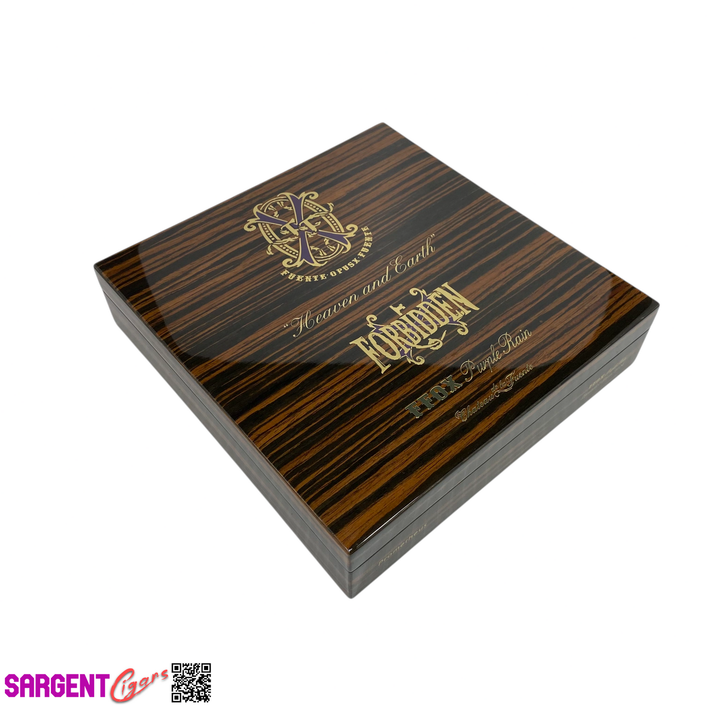 Arturo Fuente Opus X Forbidden X Purple Rain Empty Wooden Cigar Box 8x8.25x2