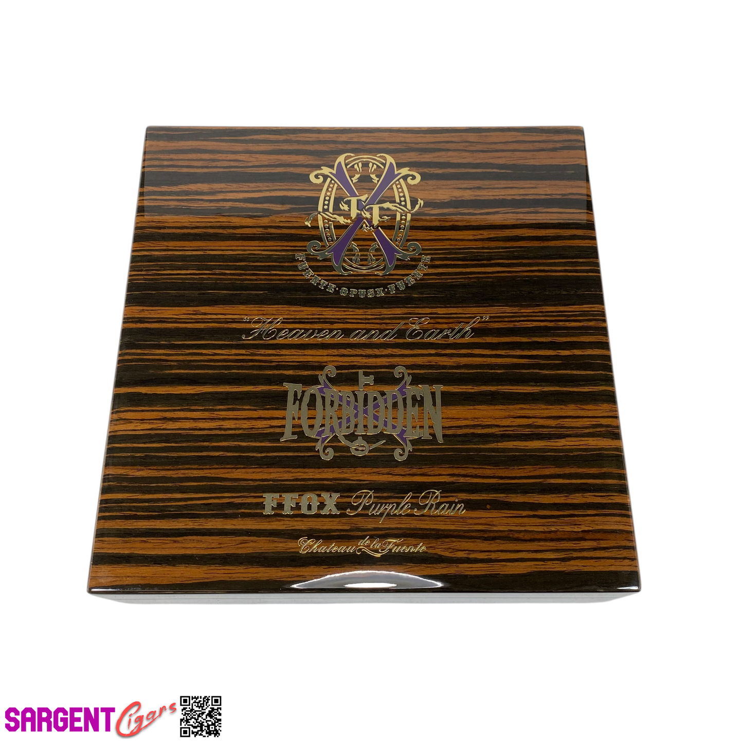 Arturo Fuente Opus X Forbidden X Purple Rain Empty Wooden Cigar Box 8x8.25x2