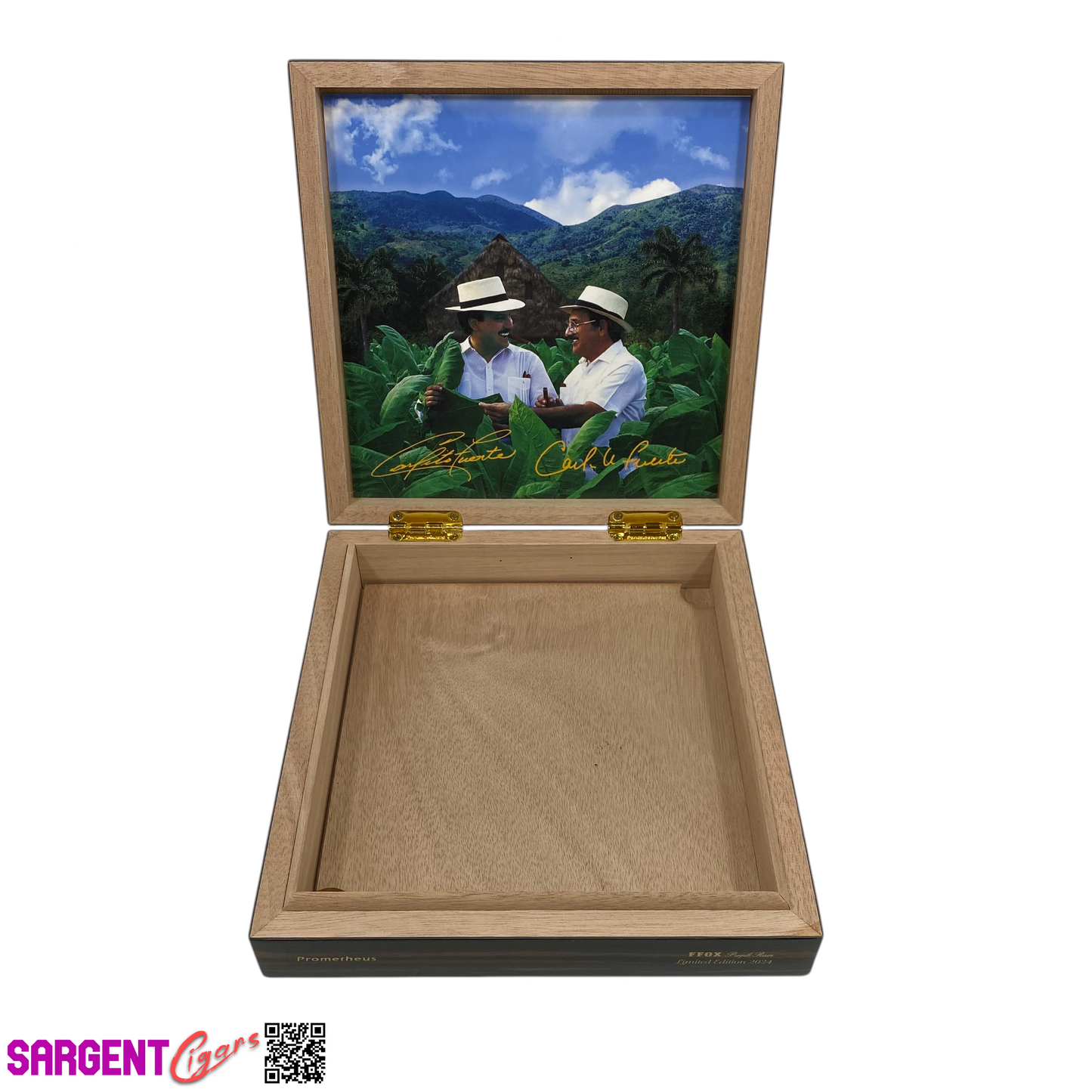 Arturo Fuente Opus X Forbidden X Purple Rain Empty Wooden Cigar Box 8x8.25x2