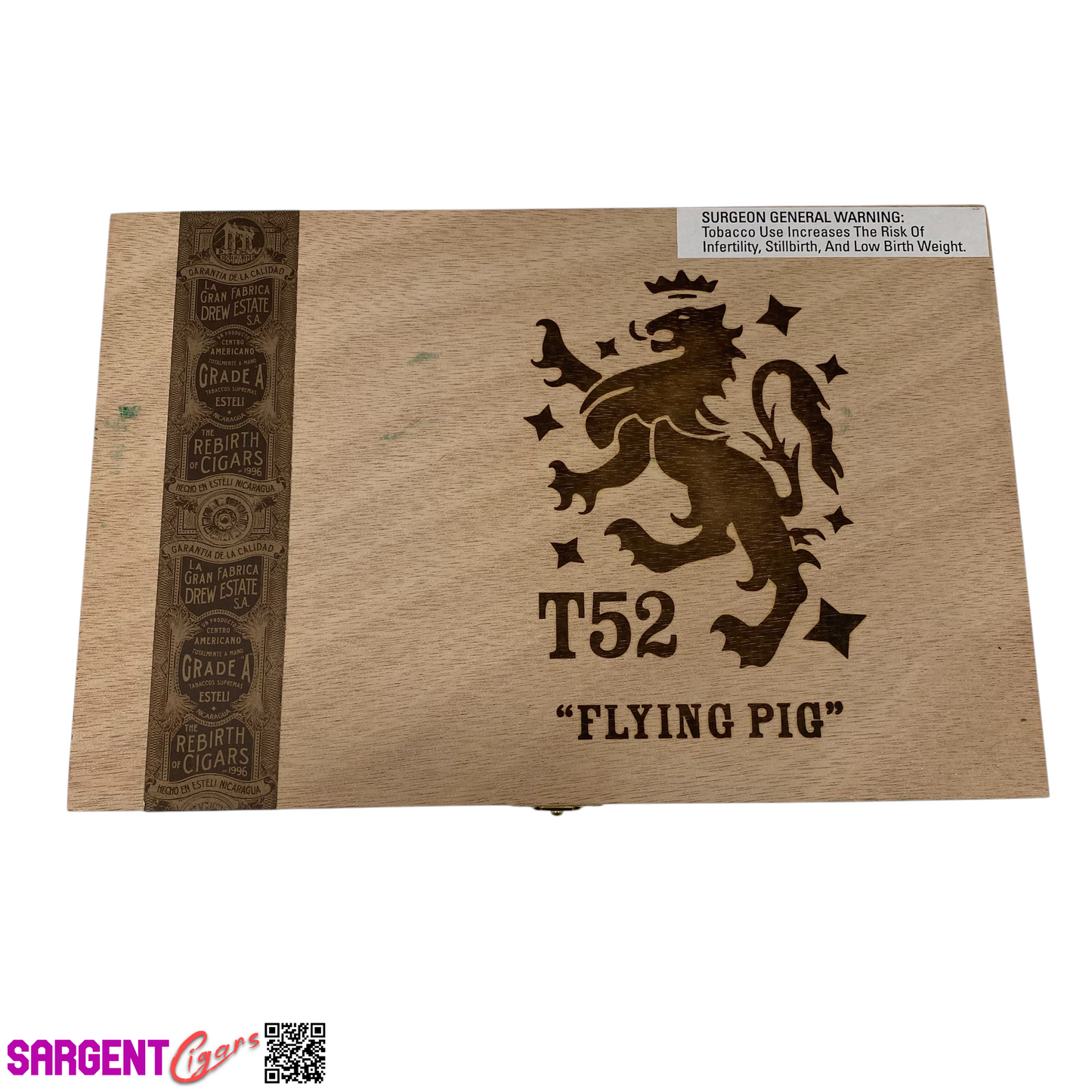 Liga Privada Flying Pig T52 Empty Wooden Cigar Box 10x6.5x1 (1)